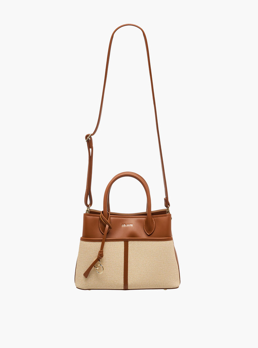 Celeste Textured Tote Bag with Zip Closure-women-bagsandwallets-handbags-image-3