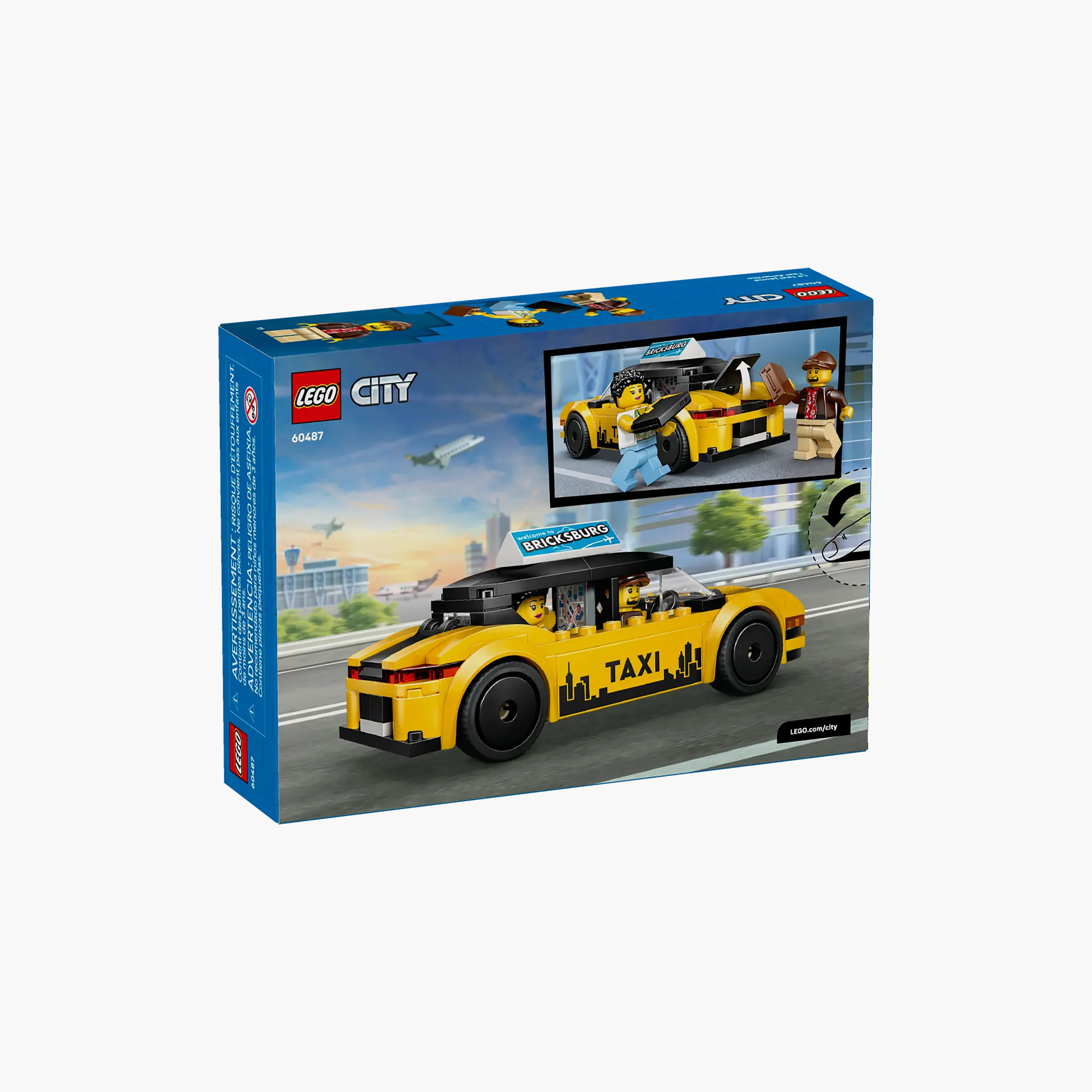 طقم نموذج سيارة تاكسي أصفر مع شخصيتين صغيرتين سيتي 60487 من ليغو-toys-buildingblocks-blocks-image-10