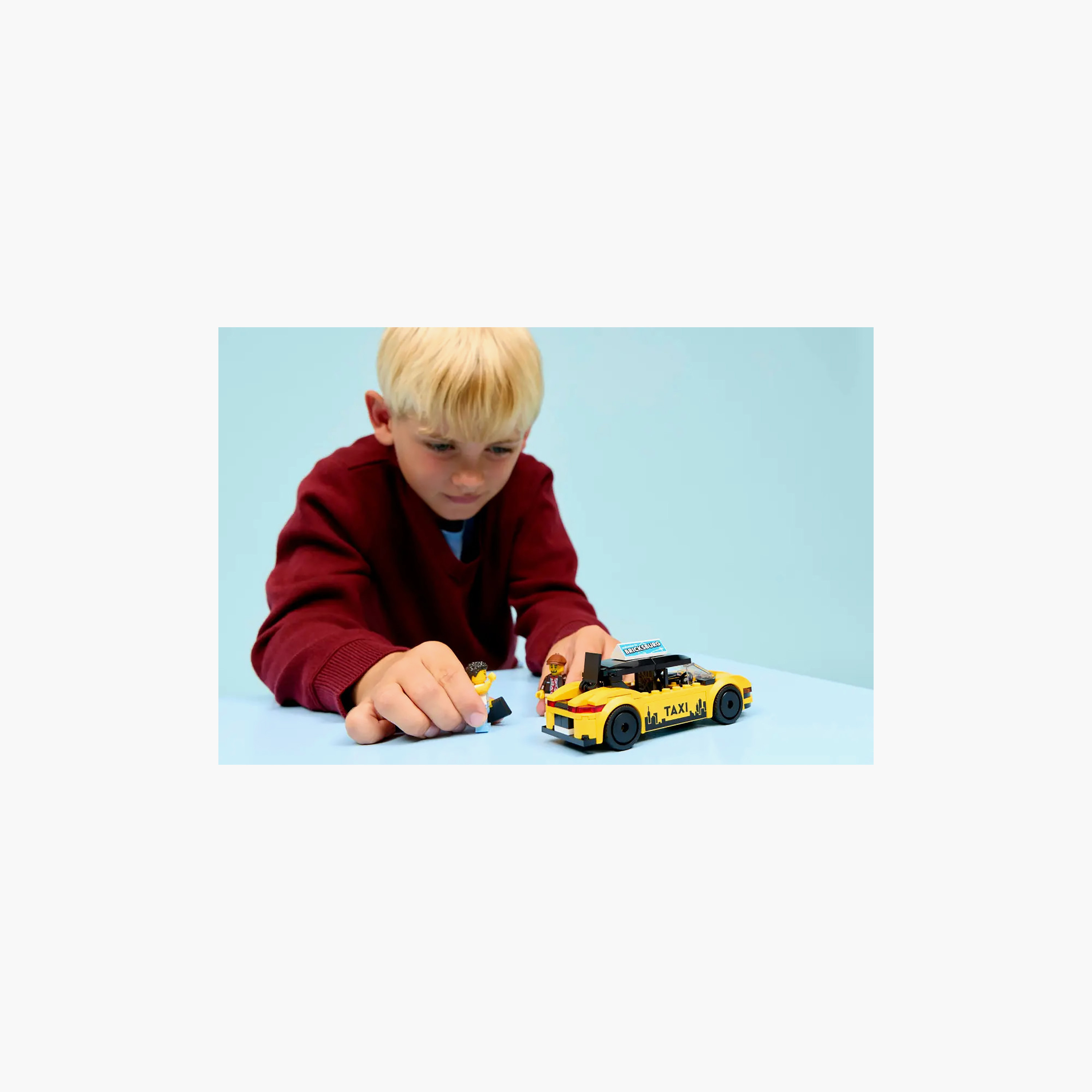 طقم نموذج سيارة تاكسي أصفر مع شخصيتين صغيرتين سيتي 60487 من ليغو-toys-buildingblocks-blocks-image-12
