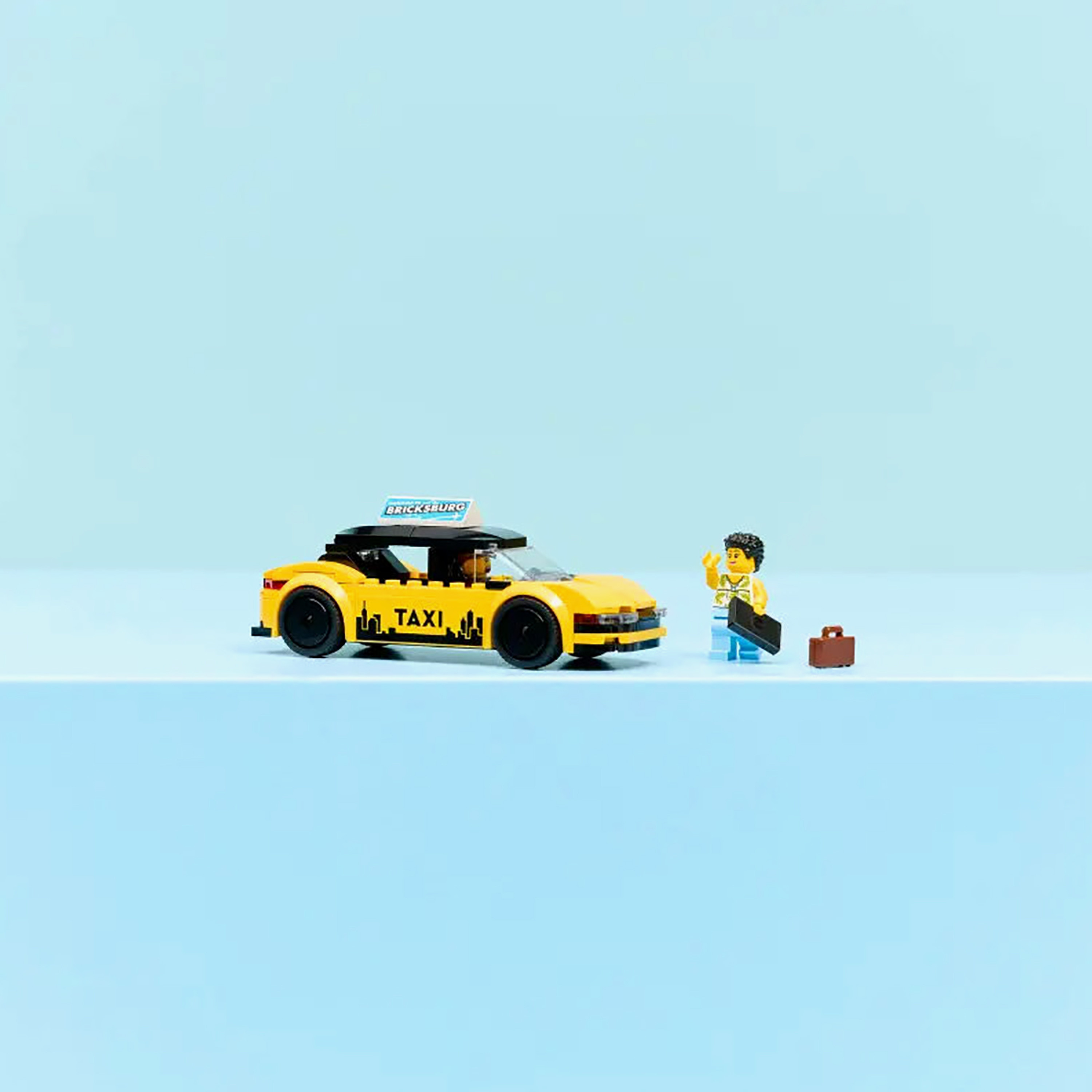 طقم نموذج سيارة تاكسي أصفر مع شخصيتين صغيرتين سيتي 60487 من ليغو-toys-buildingblocks-blocks-image-4