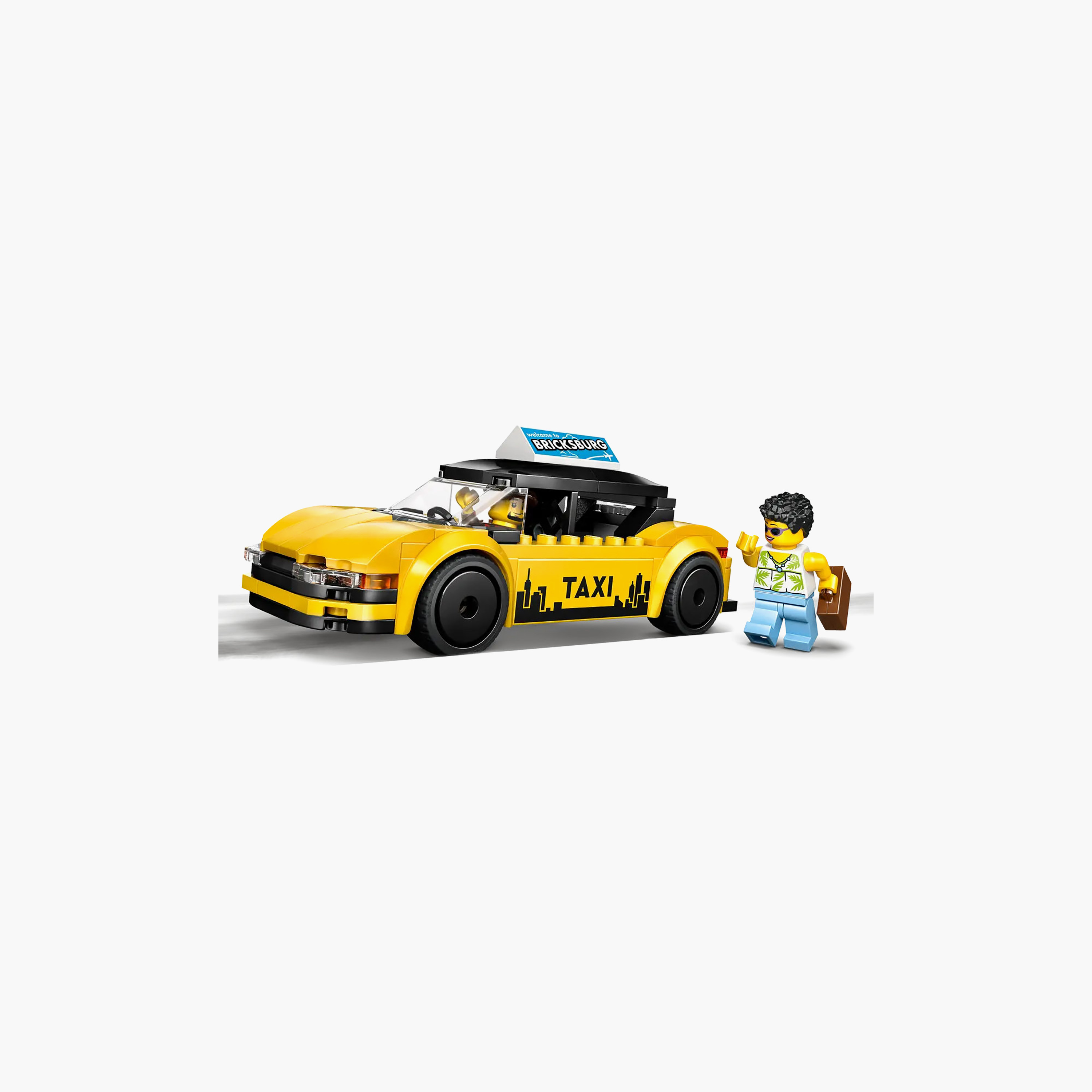 طقم نموذج سيارة تاكسي أصفر مع شخصيتين صغيرتين سيتي 60487 من ليغو-toys-buildingblocks-blocks-image-5