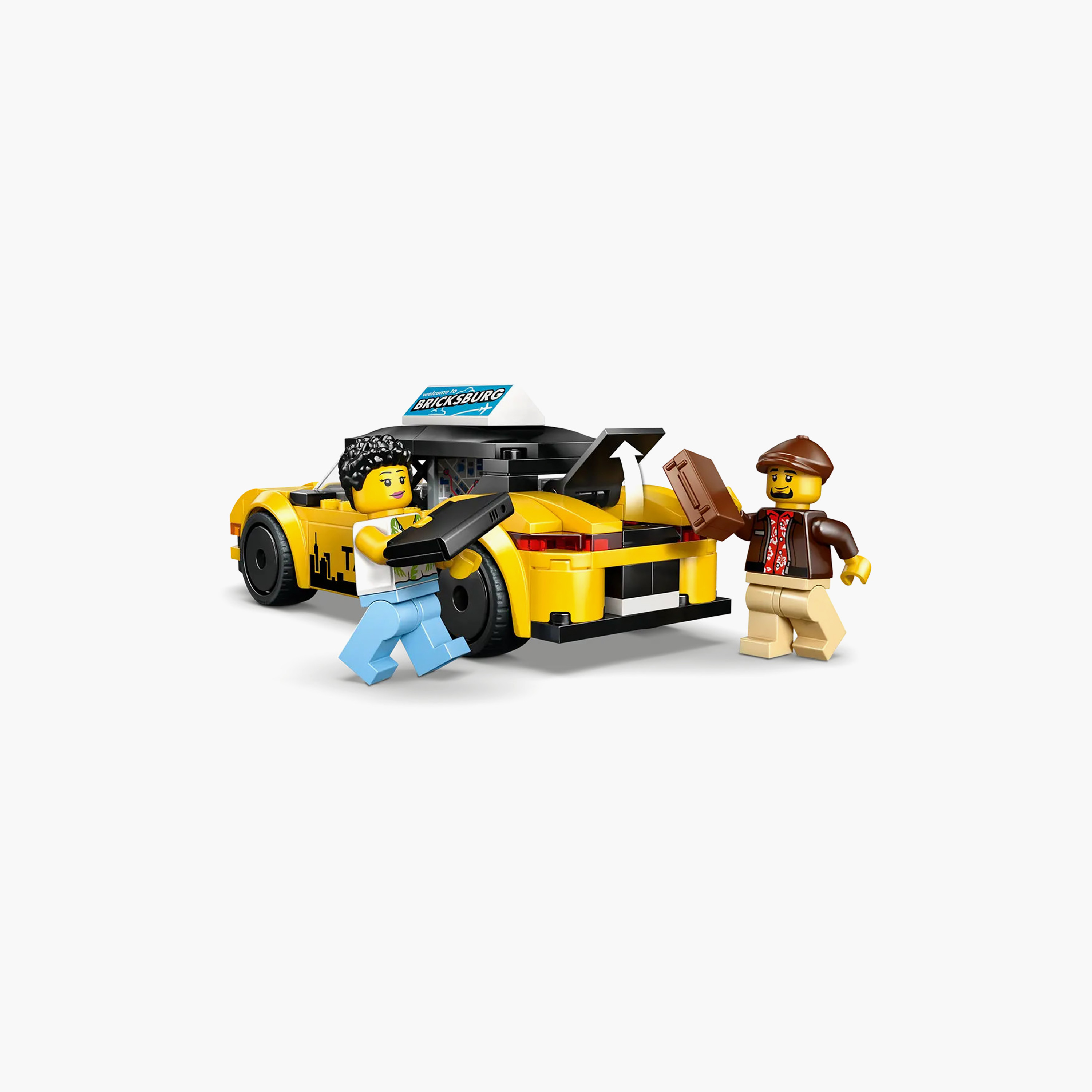 طقم نموذج سيارة تاكسي أصفر مع شخصيتين صغيرتين سيتي 60487 من ليغو-toys-buildingblocks-blocks-image-8