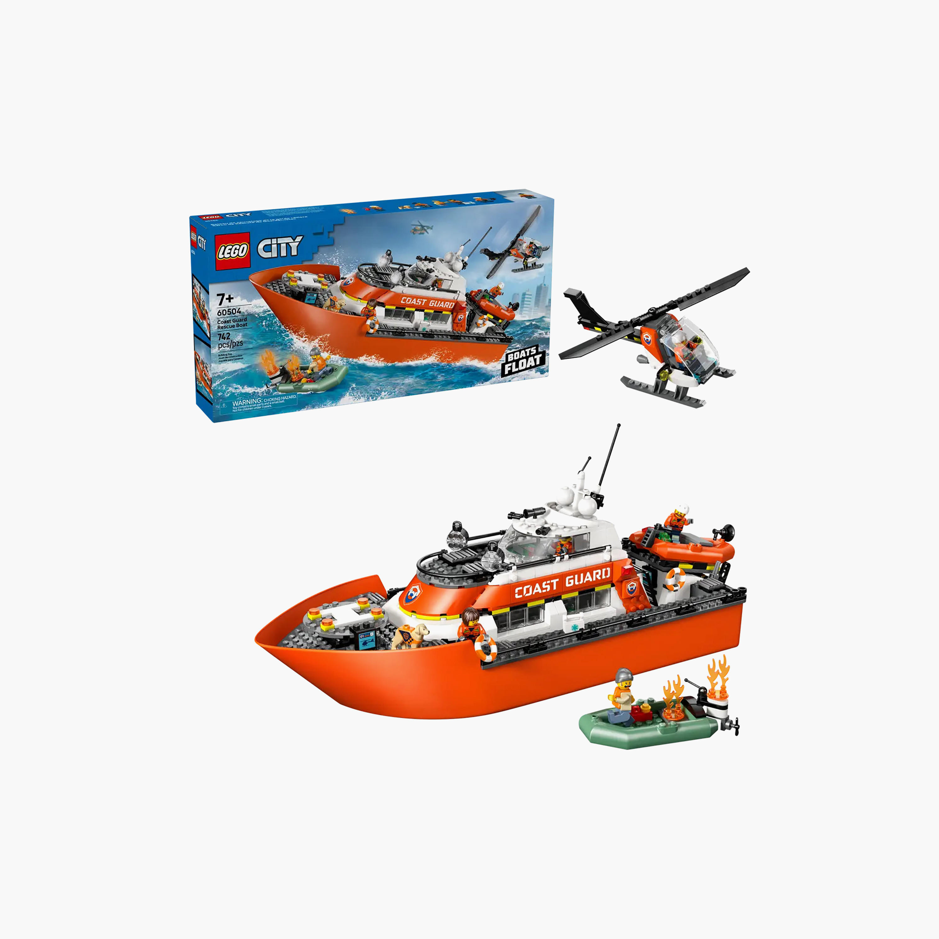 LEGO City Coast Guard Rescue Boat & Helicopter Playset 60504-toys-buildingblocks-blocks-image-1
