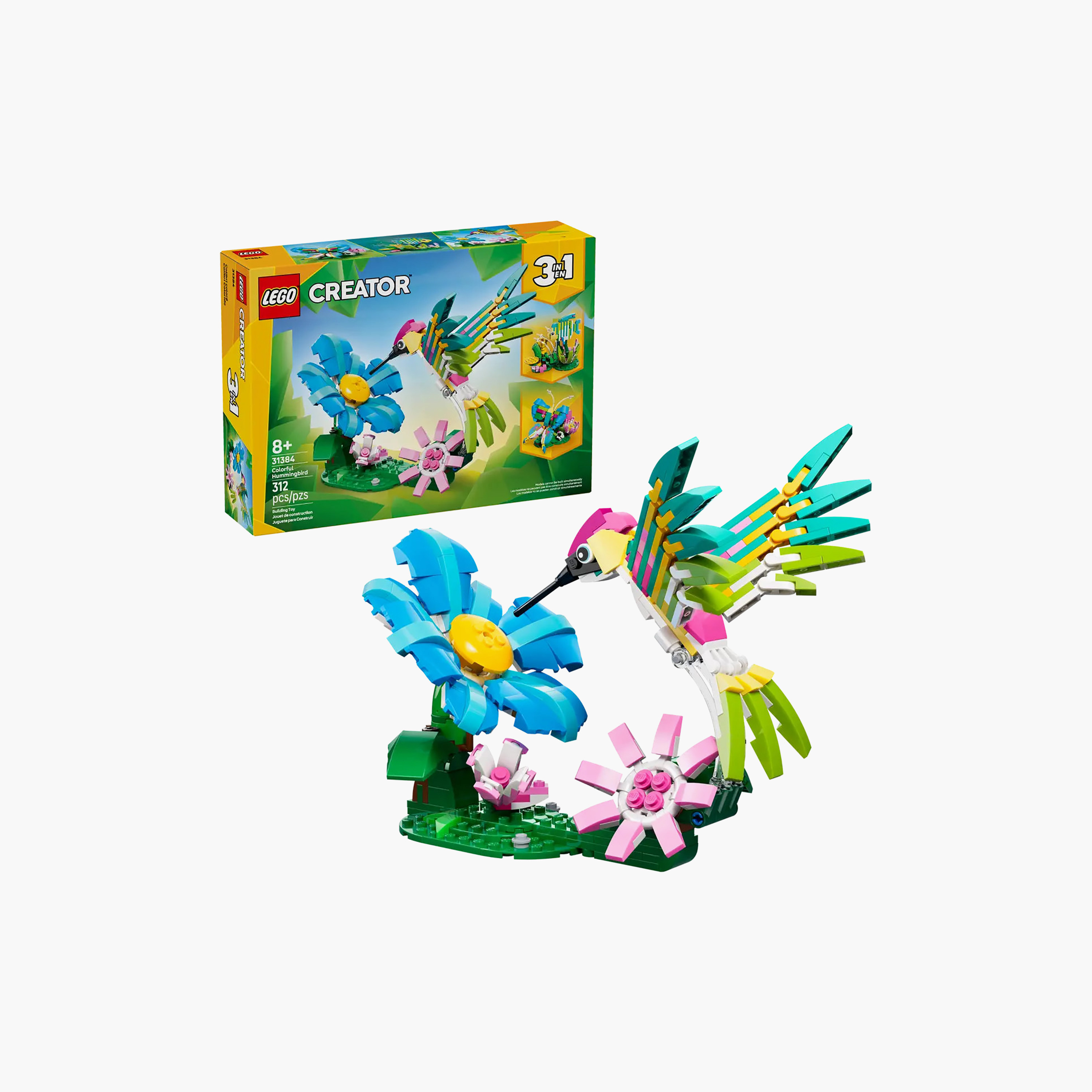 LEGO Creator 3 in1 Wild Animals: Colourful Hummingbird Decor 31384-toys-buildingblocks-blocks-image-9