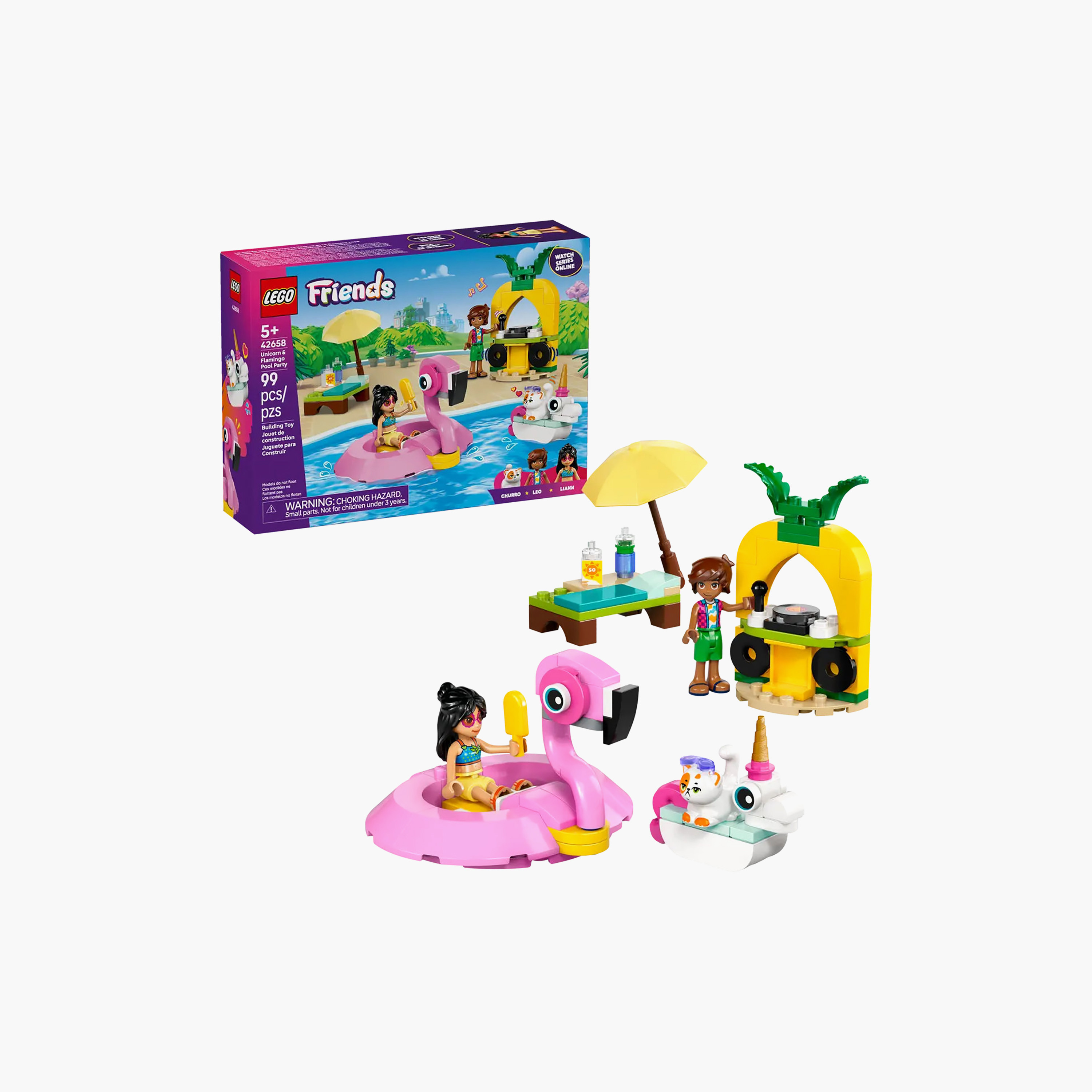 LEGO Friends Unicorn & Flamingo Pool Party Toy Building Set 42658-toys-buildingblocks-blocks-image-4