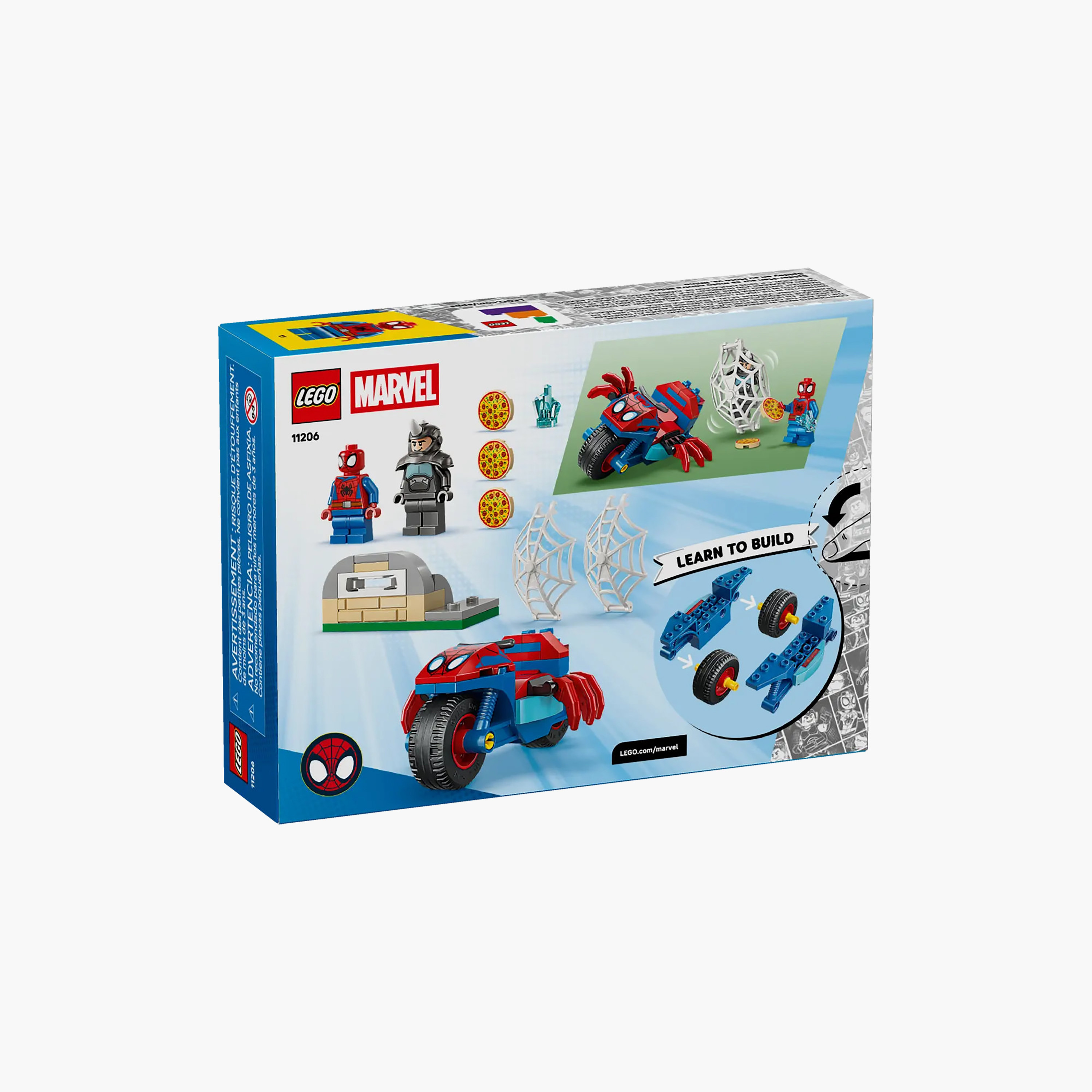 LEGO ǀ Marvel Spidey And His Amazing Friends Spidey on his Motorcycle vs. Rhino 11206-toys-buildingblocks-blocks-image-2