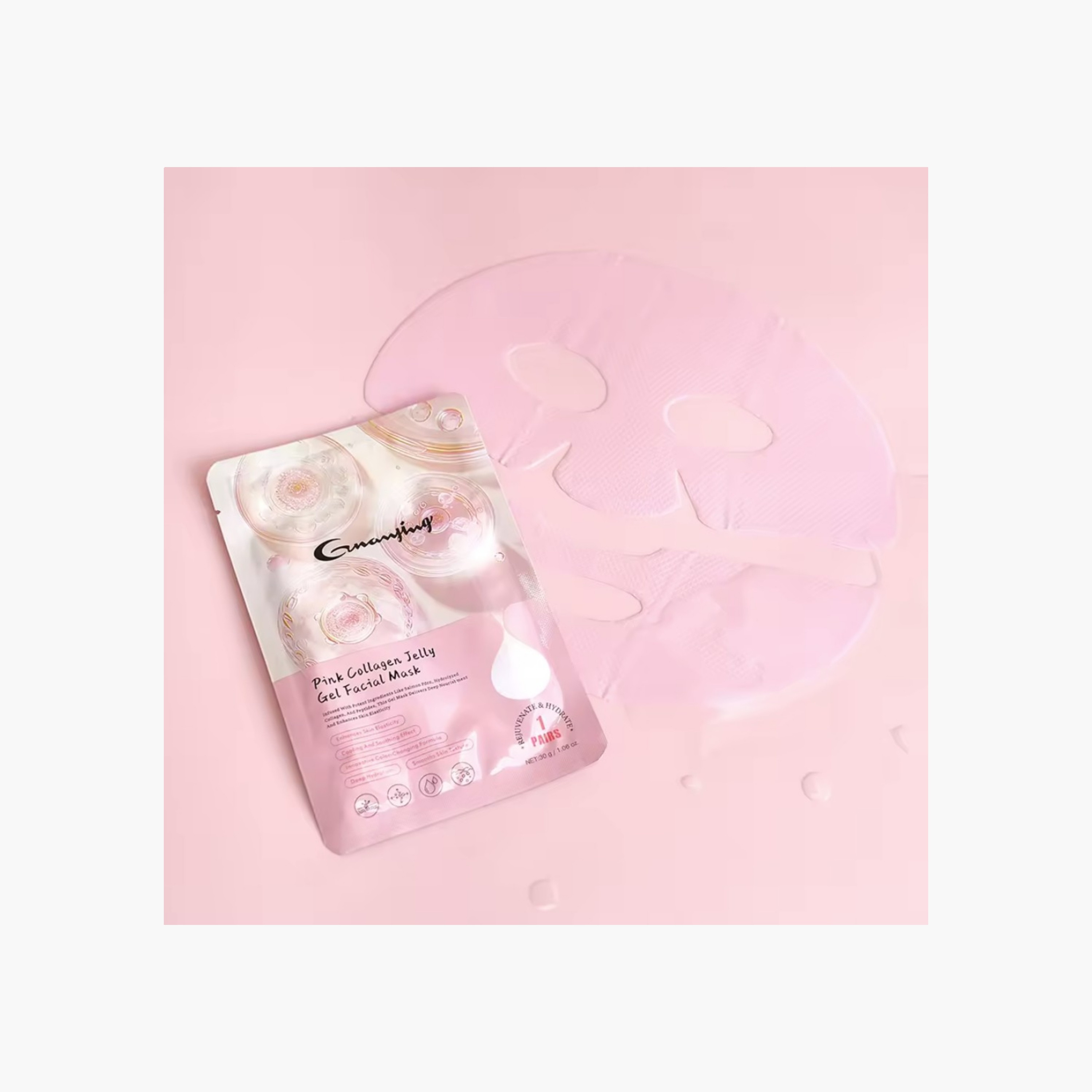 Guanjing Pink Collagen Jelly Facial Mask-beautyandpersonalcare-skin-masks-masksandpeels-image-2