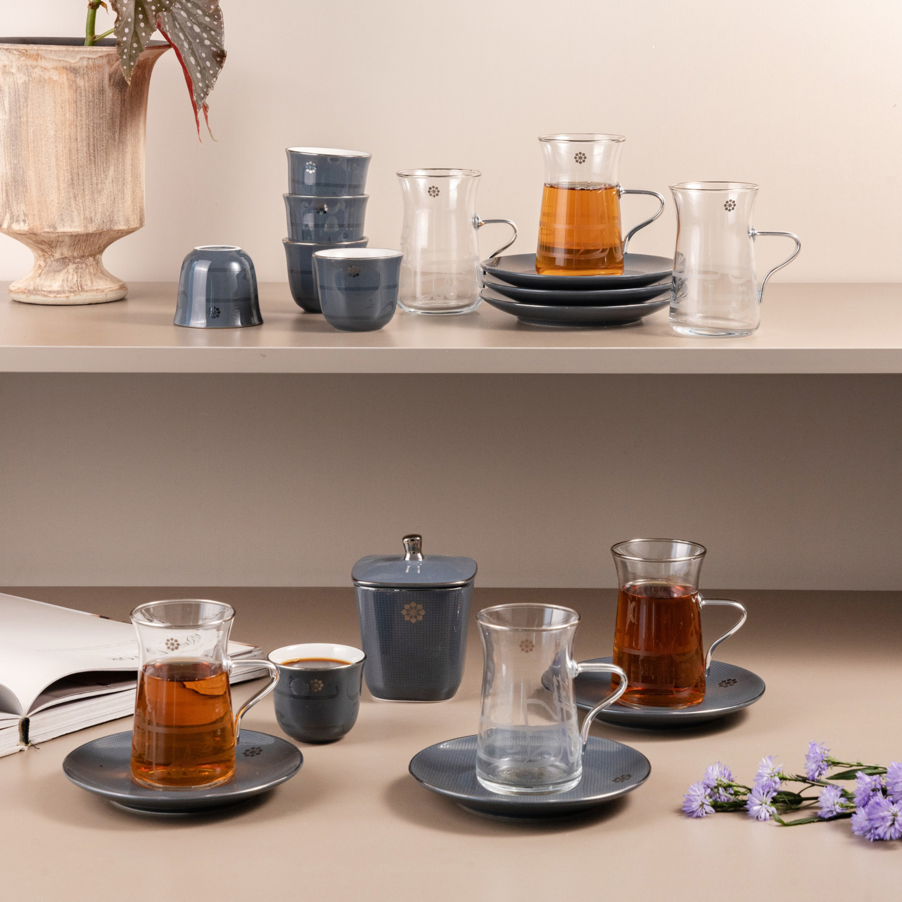 19-Piece Floral Print Tea Cup and Saucer Set-household-dining-teaandcoffee-teaandcoffeesets-image-7