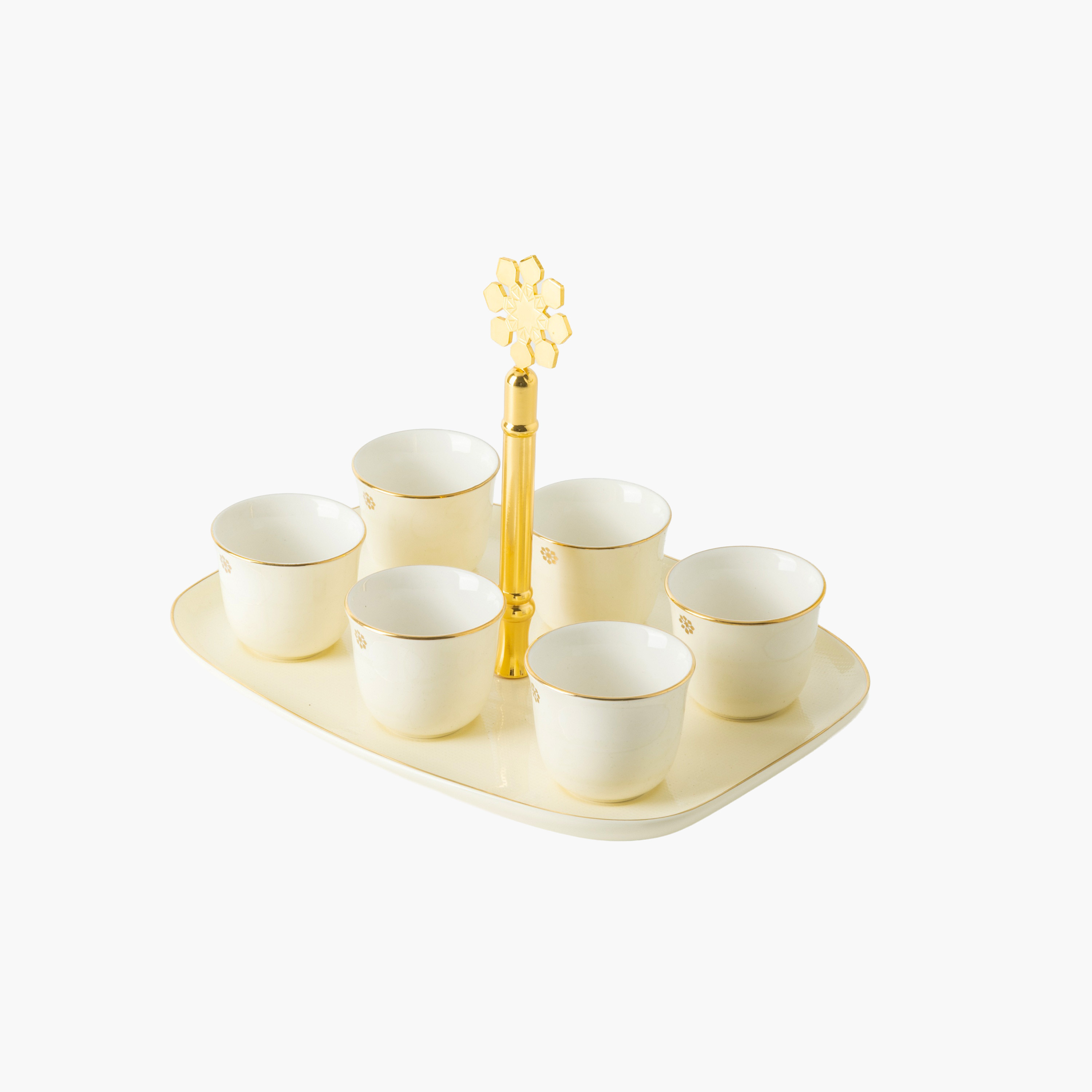 7-Piece Porcelain Kahwa Cup and Tray Set-household-dining-teaandcoffee-teaandcoffeesets-image-1