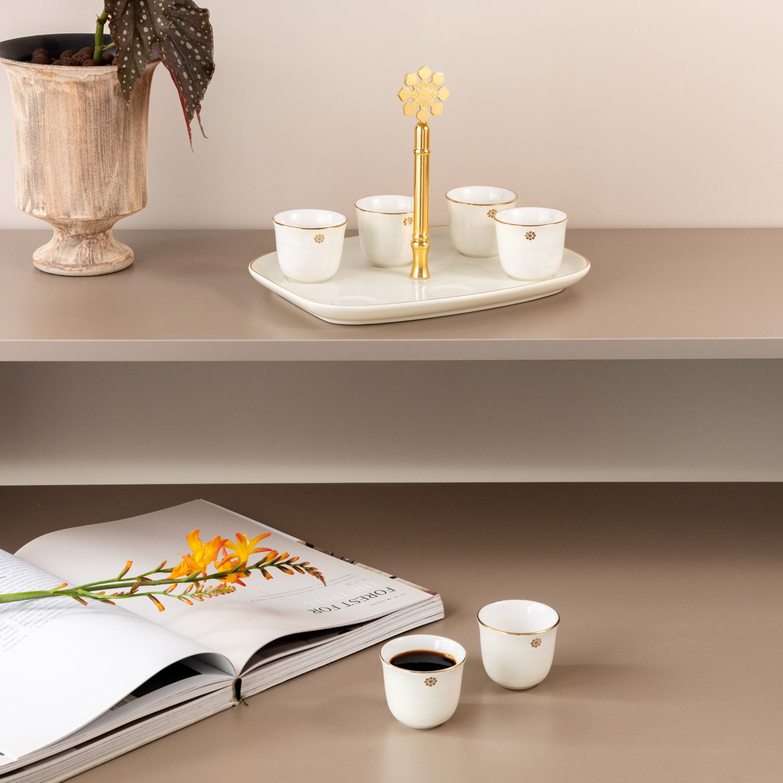 7-Piece Porcelain Kahwa Cup and Tray Set-household-dining-teaandcoffee-teaandcoffeesets-image-5