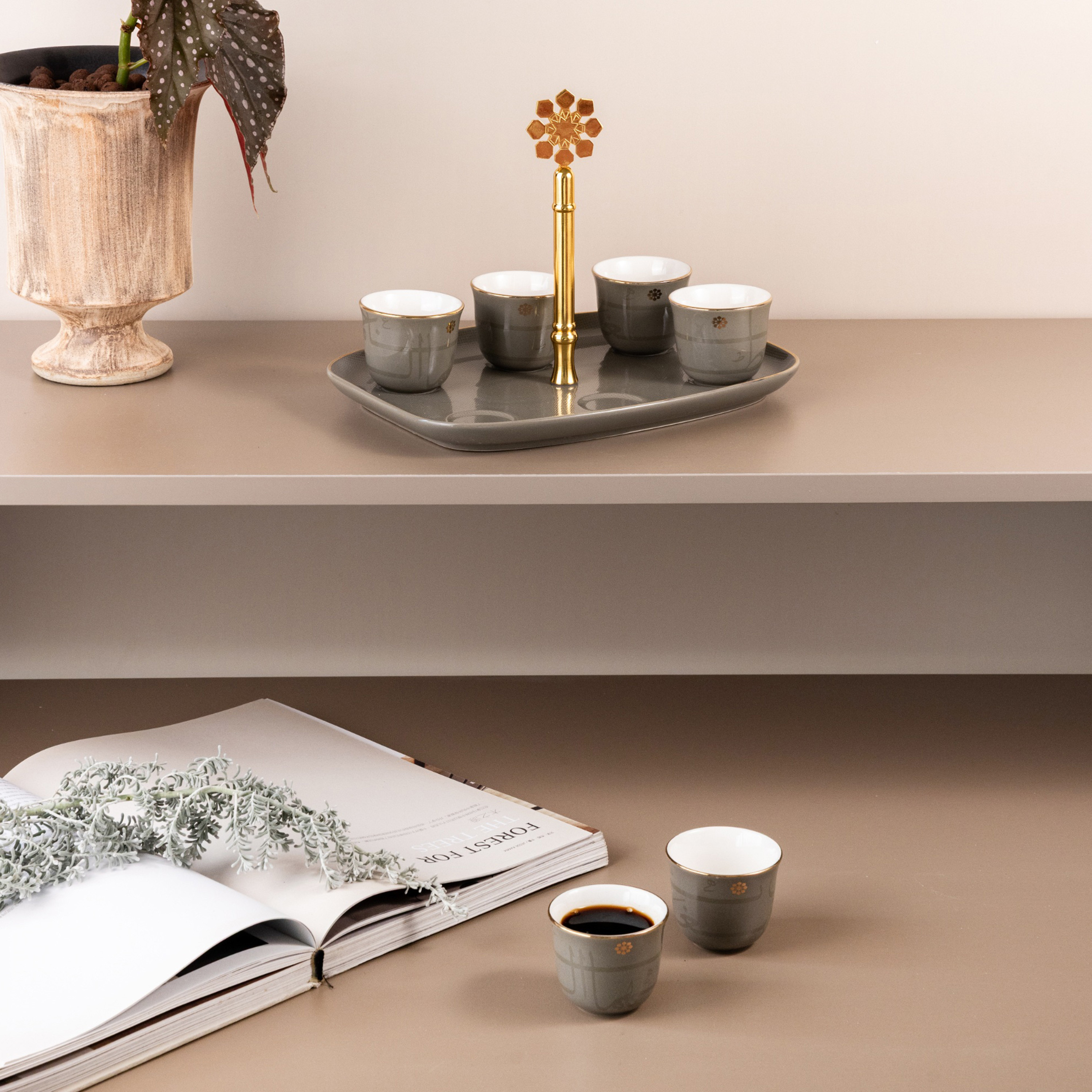 7-Piece Ceramic Kahwa Cup and Stand Set-household-dining-teaandcoffee-teaandcoffeesets-image-5