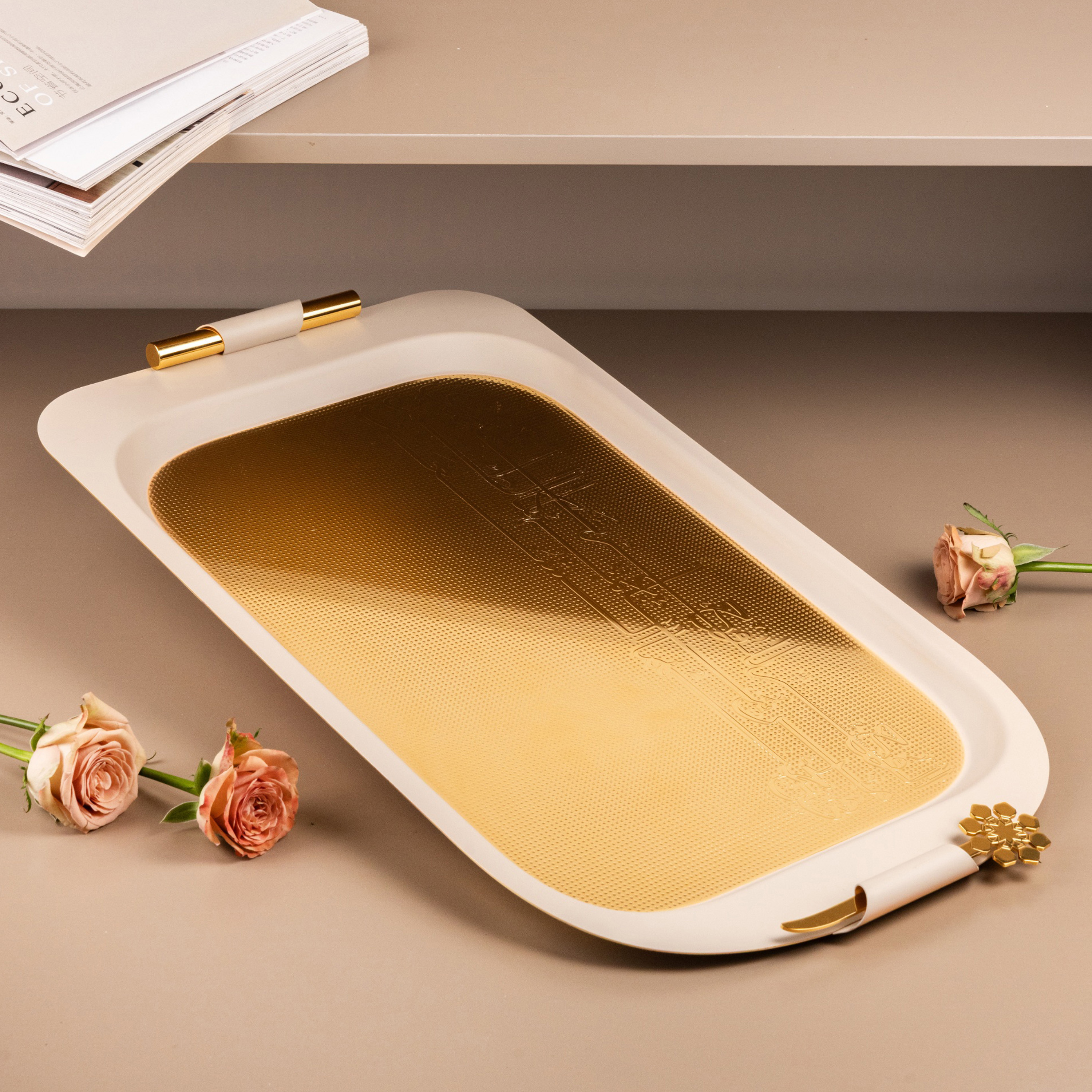 Rectangular Serving Tray with Handle - 53x31 cms-household-dining-serveware-servingtrays-image-2