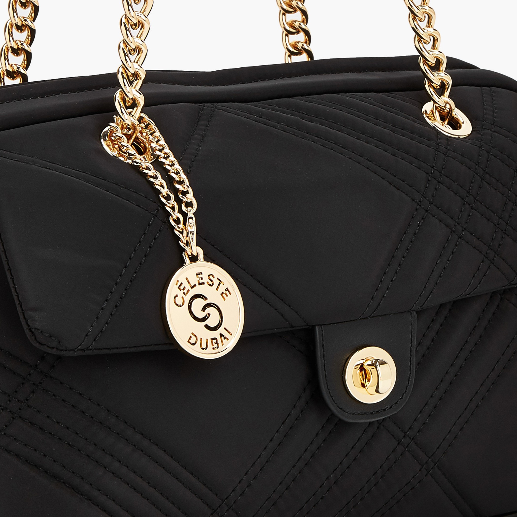 Celeste Quilted Shoulder Bag with Zip Closure-women-bagsandwallets-handbags-image-3