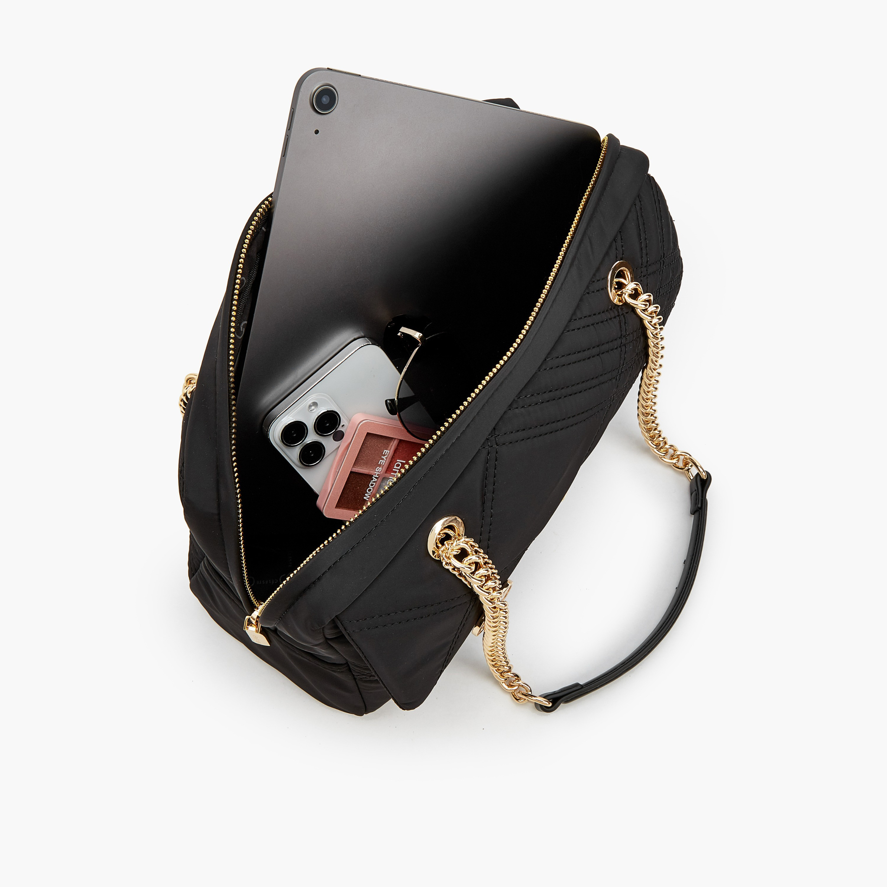 Celeste Quilted Shoulder Bag with Zip Closure-women-bagsandwallets-handbags-image-7