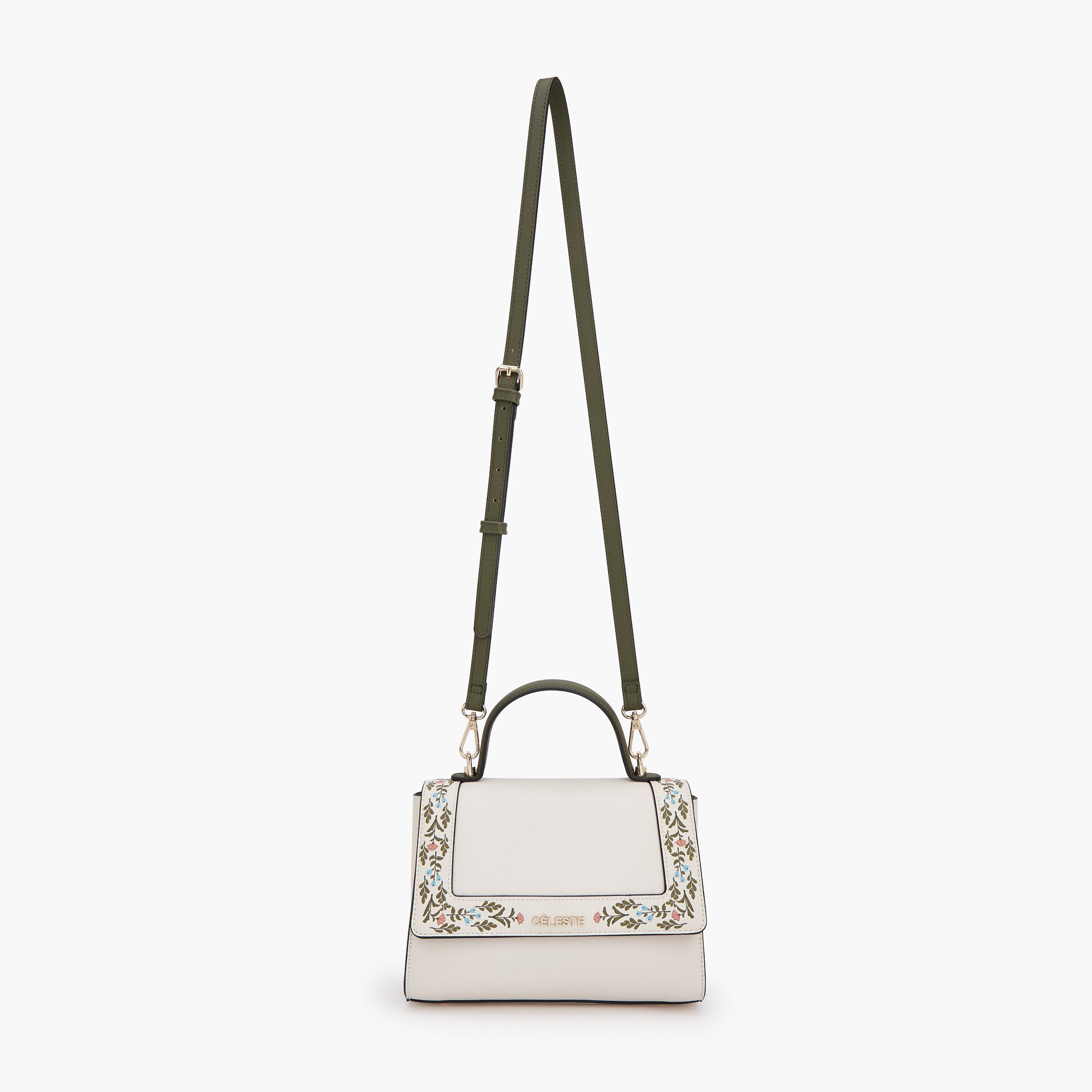 Celeste Safiano Floral Print Satchel Bag with Detachable Strap-women-bagsandwallets-handbags-image-2