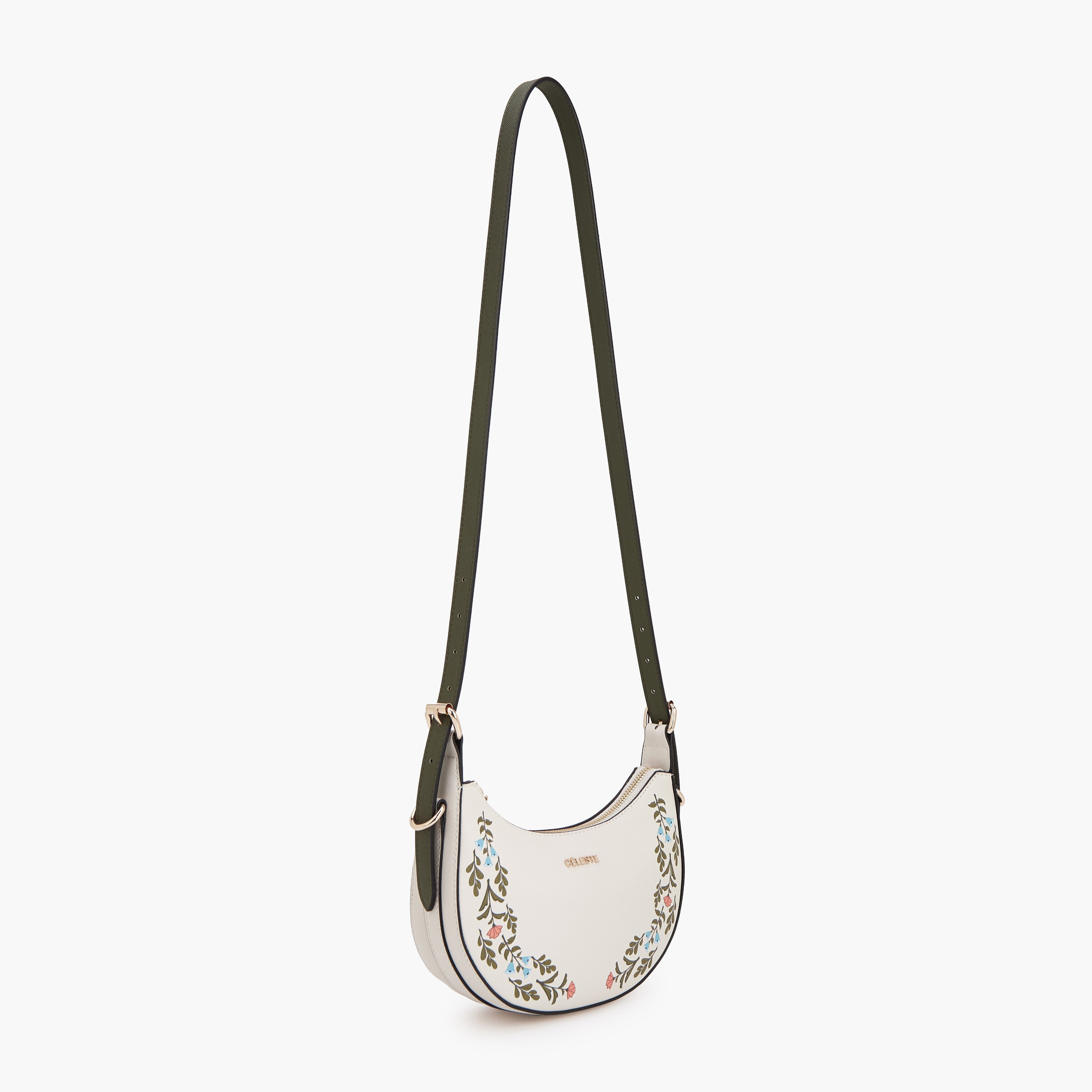 Celeste Safiano Floral Print Shoulder Bag with Adjustable Strap-women-bagsandwallets-handbags-image-2