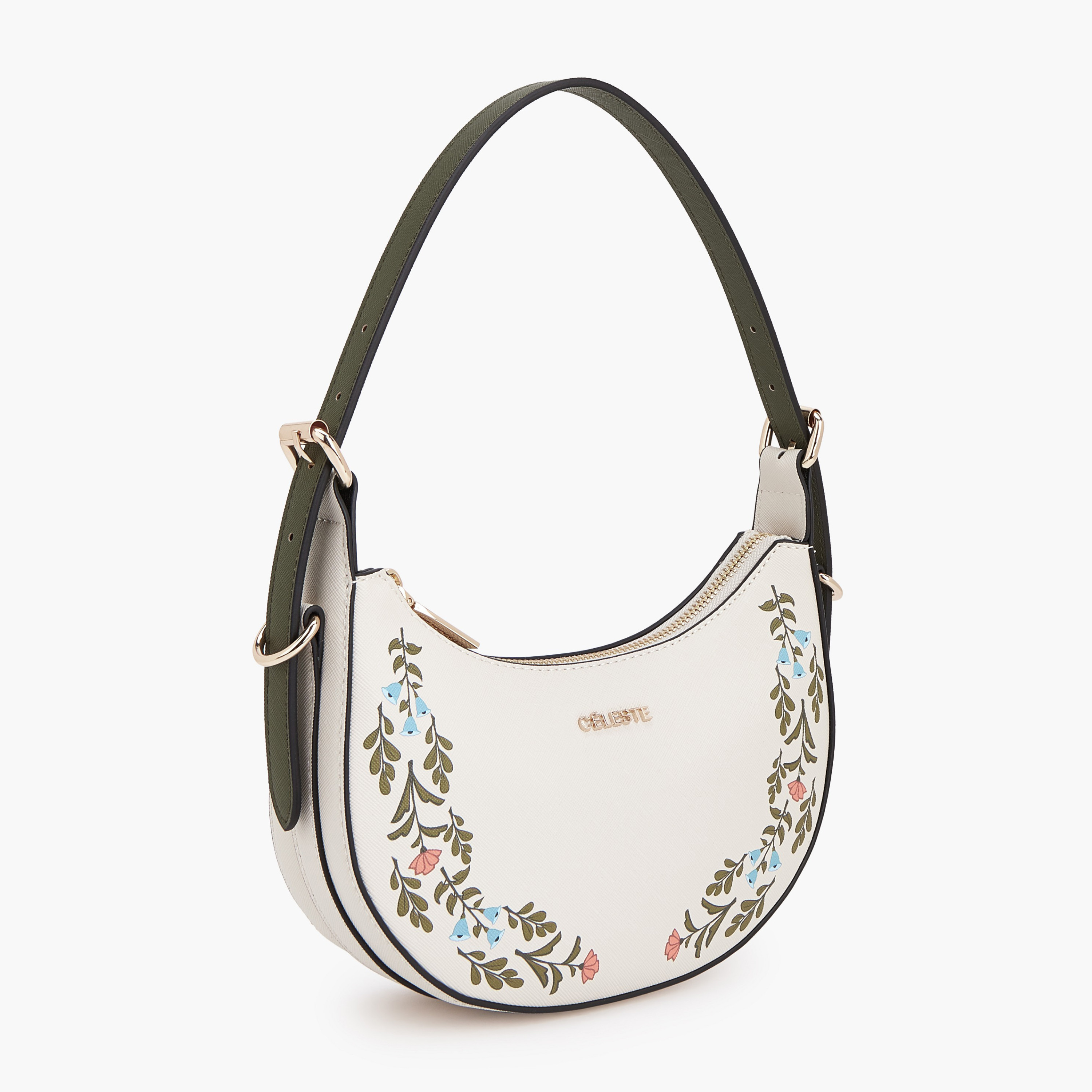 Celeste Safiano Floral Print Shoulder Bag with Adjustable Strap-women-bagsandwallets-handbags-image-3