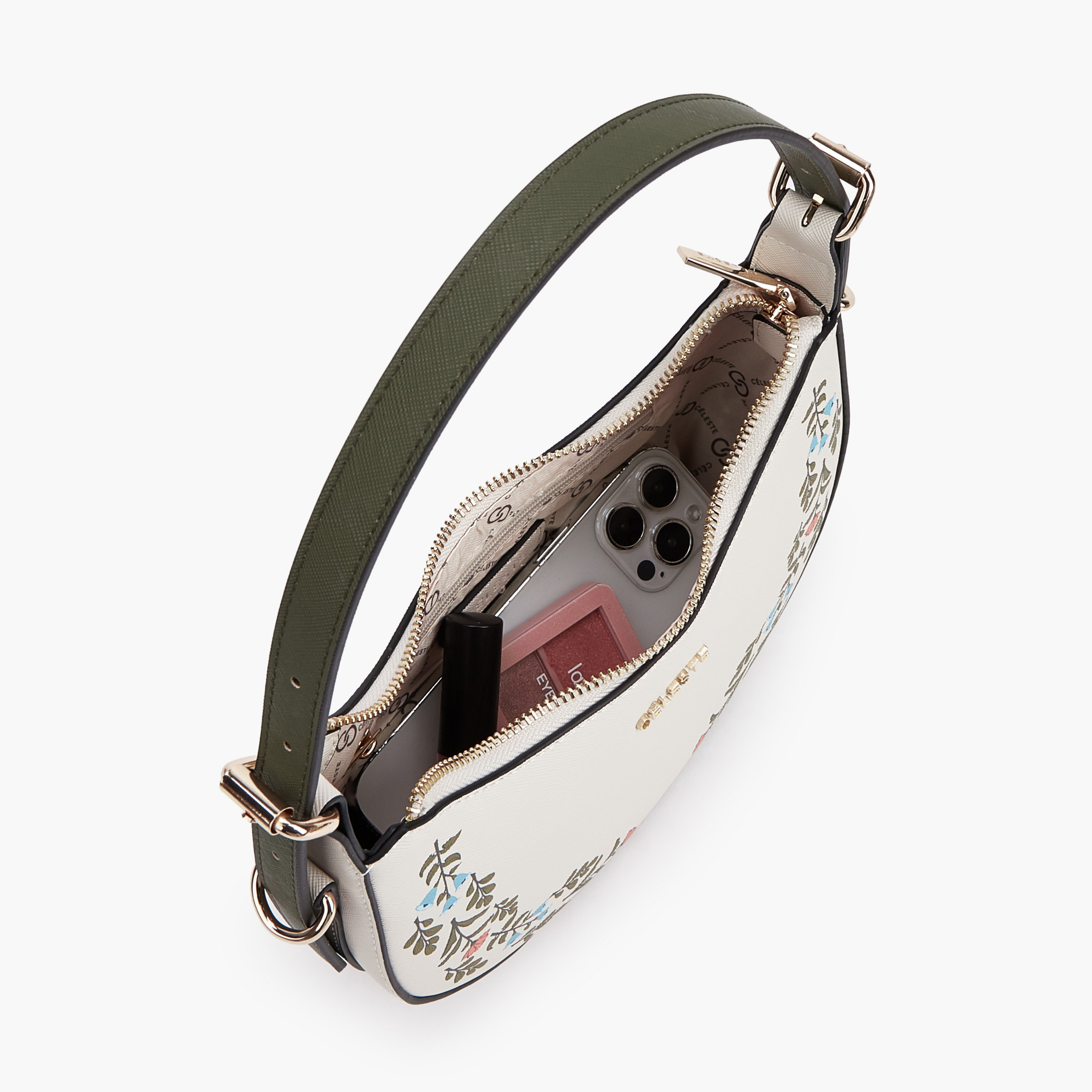 Celeste Safiano Floral Print Shoulder Bag with Adjustable Strap-women-bagsandwallets-handbags-image-7