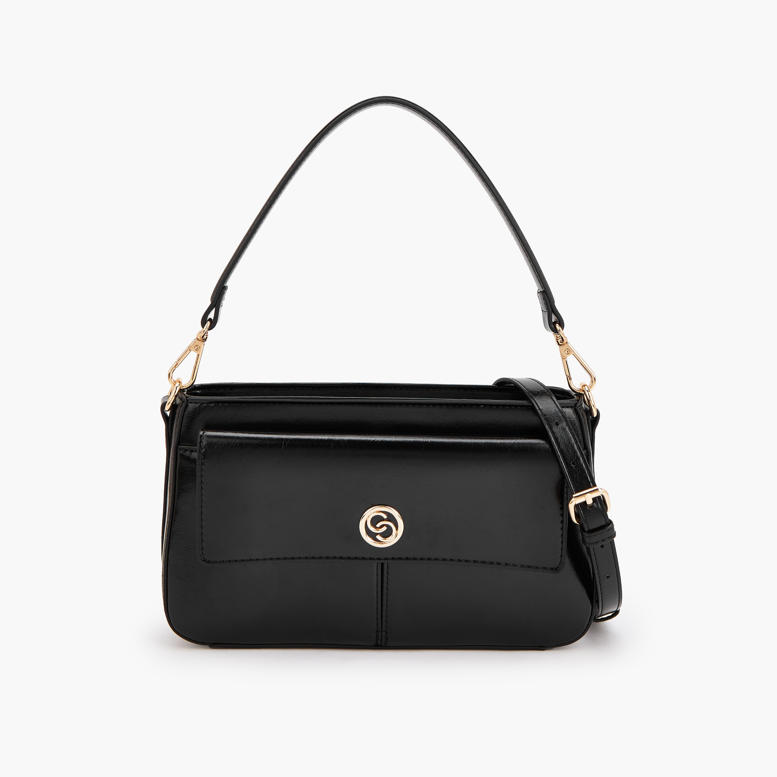 شنطة كروس بودي بحزام قابل للفصل وتفاصيل الشعار من سيليست-women-bagsandwallets-handbags-image-1