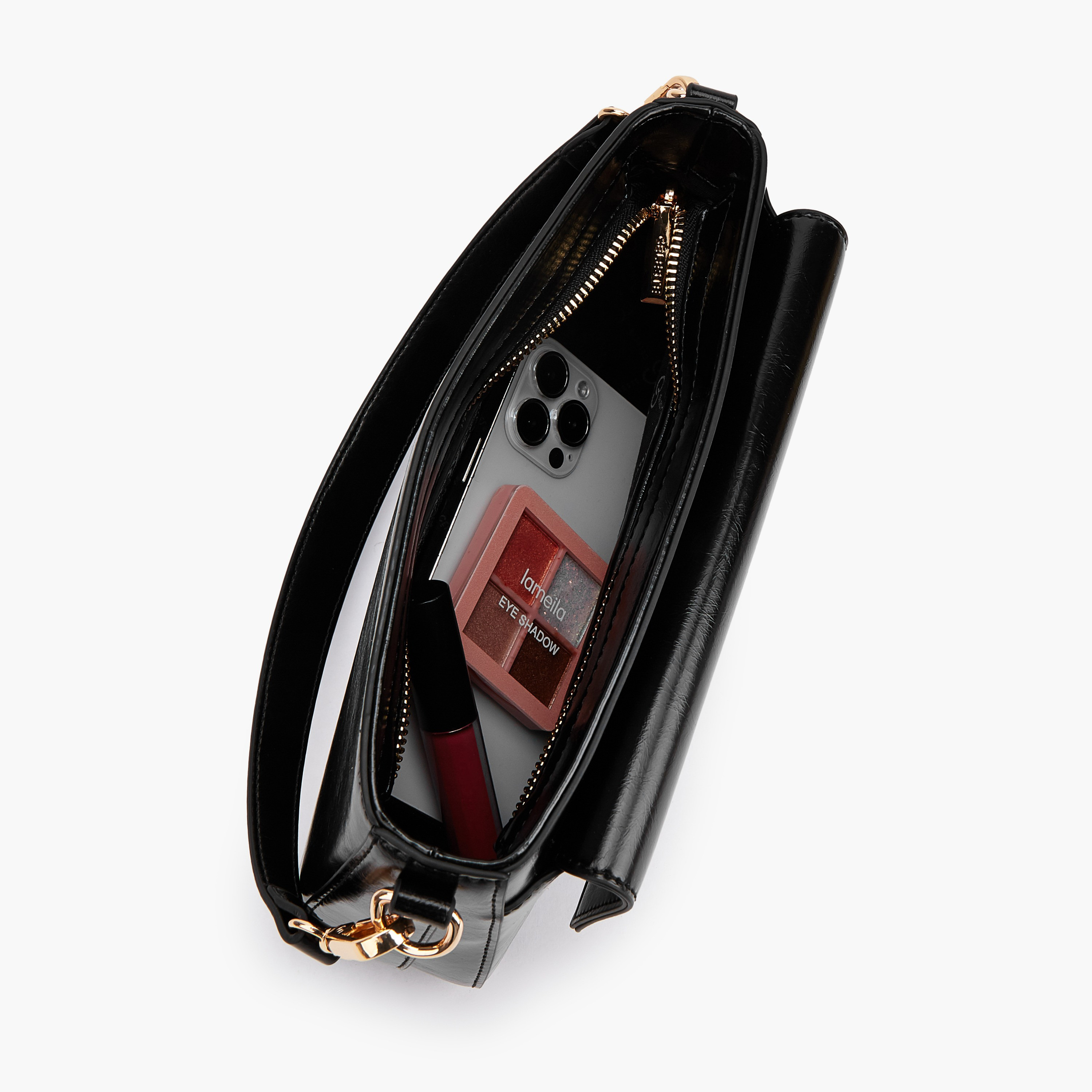 شنطة كروس بودي بحزام قابل للفصل وتفاصيل الشعار من سيليست-women-bagsandwallets-handbags-image-6