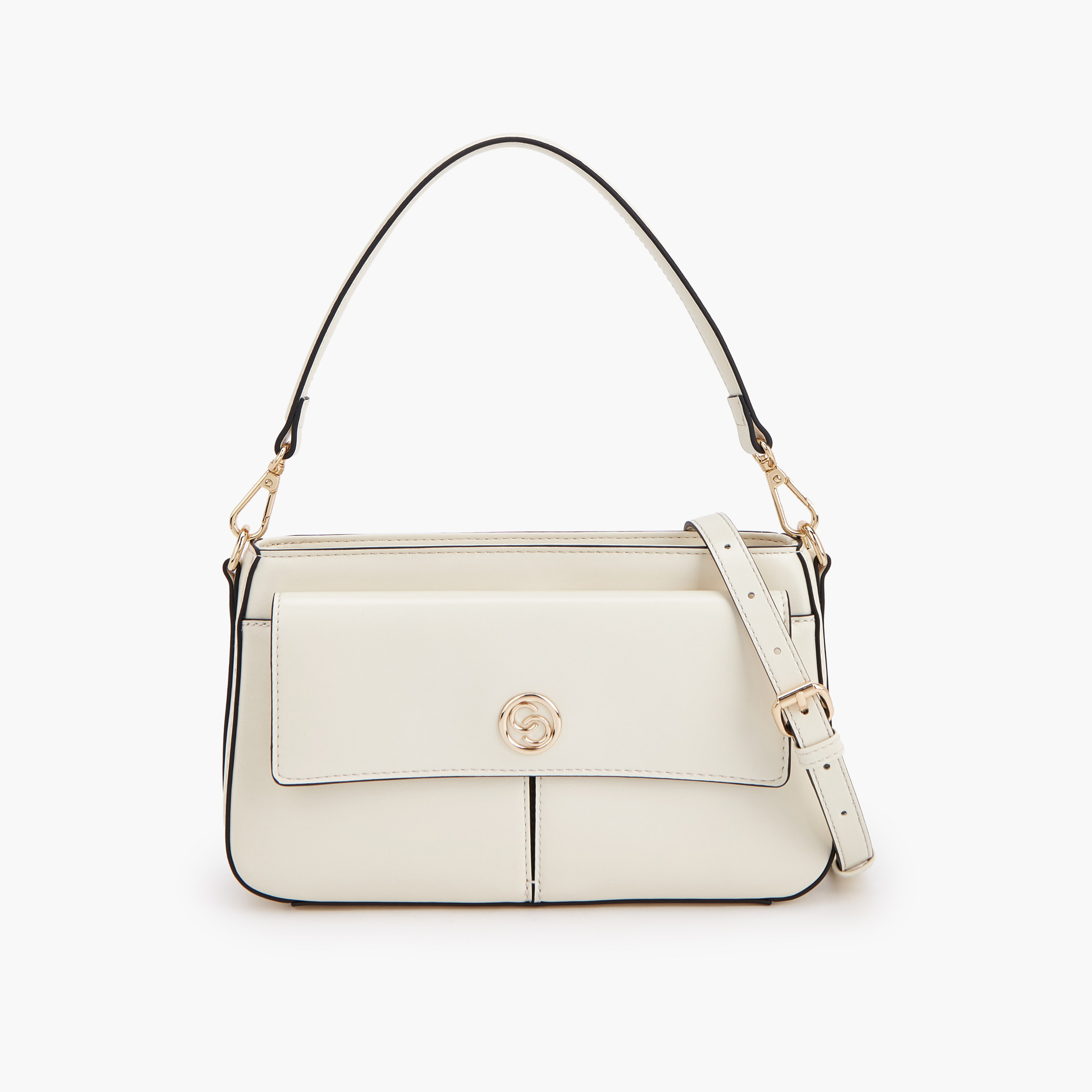 شنطة كروس بودي بحزام قابل للفصل وتفاصيل الشعار من سيليست-women-bagsandwallets-handbags-image-1