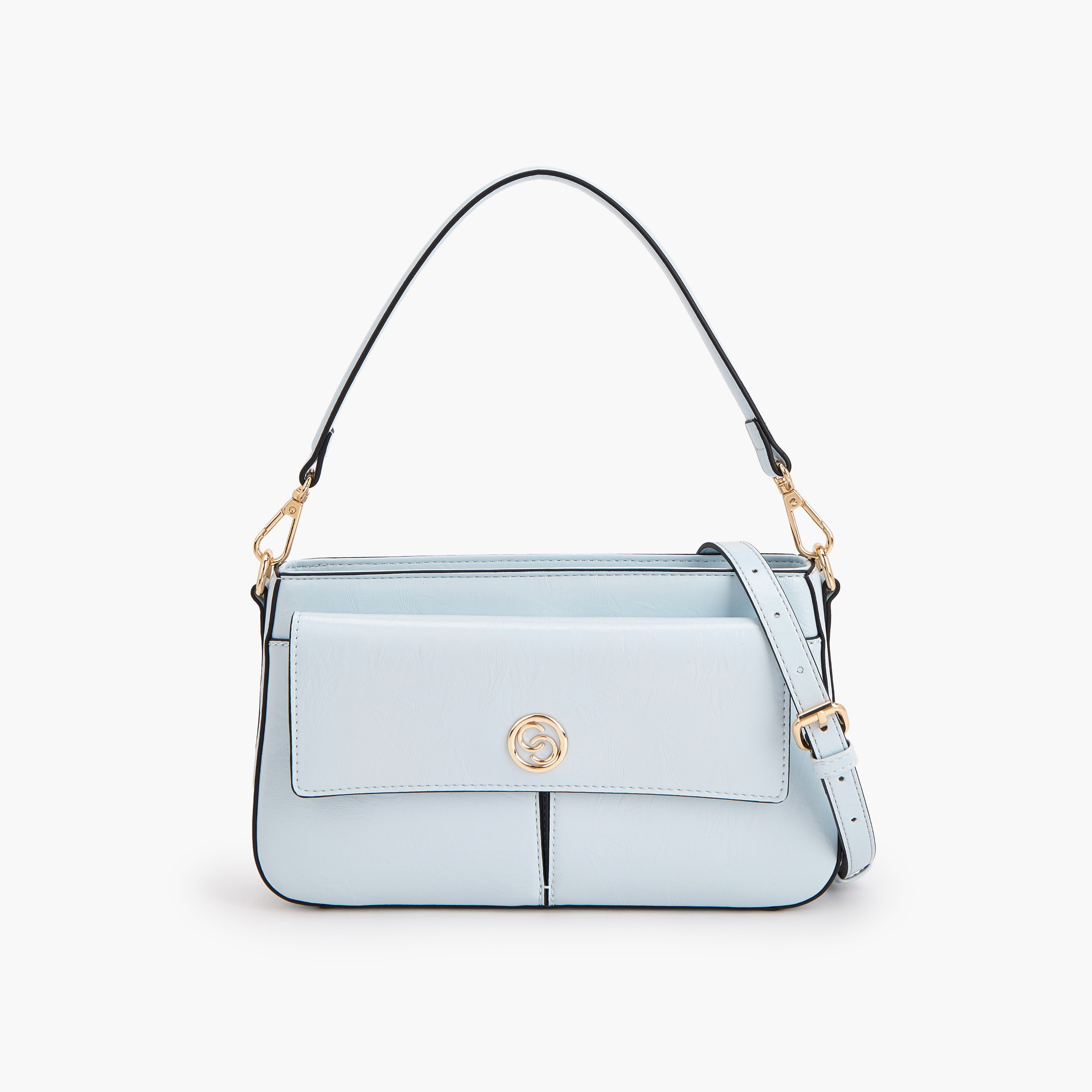 شنطة كروس بودي بحزام قابل للفصل وتفاصيل الشعار من سيليست-women-bagsandwallets-handbags-image-1