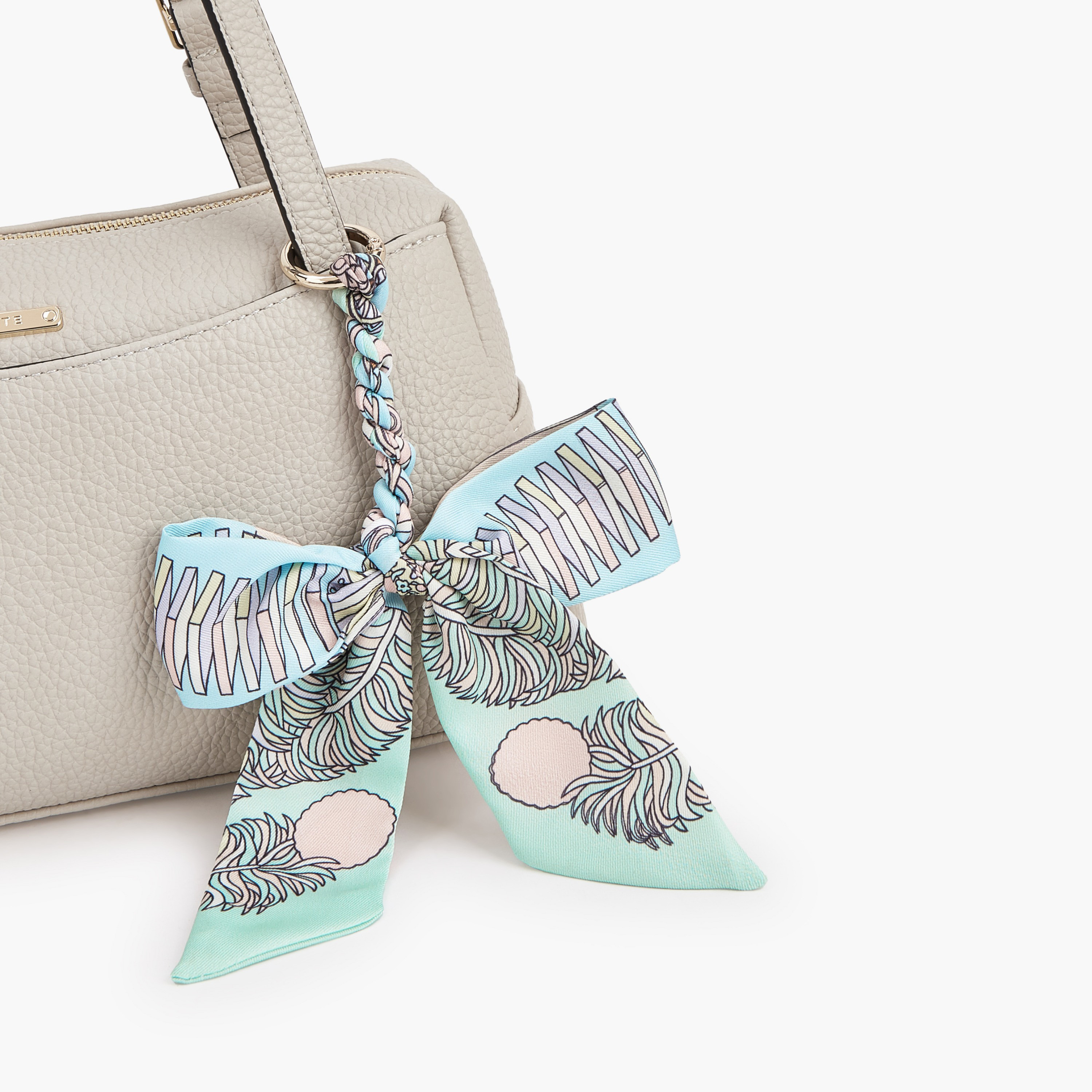 Celeste Textured Shoulder Bag with Scarf Detail-women-bagsandwallets-handbags-image-3