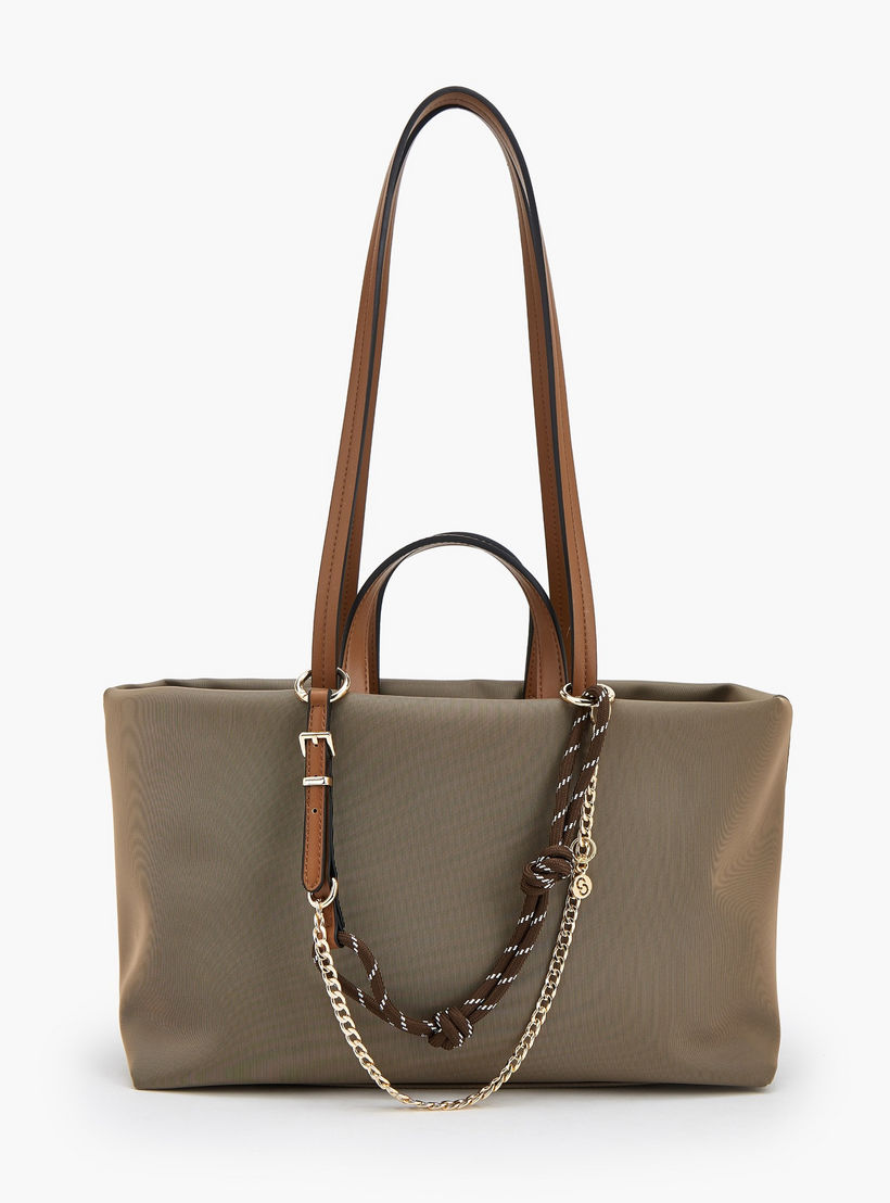 شنطة توتي بتفاصيل سلسلة ومقبض مزدوج من سيليست-women-bagsandwallets-handbags-image-1