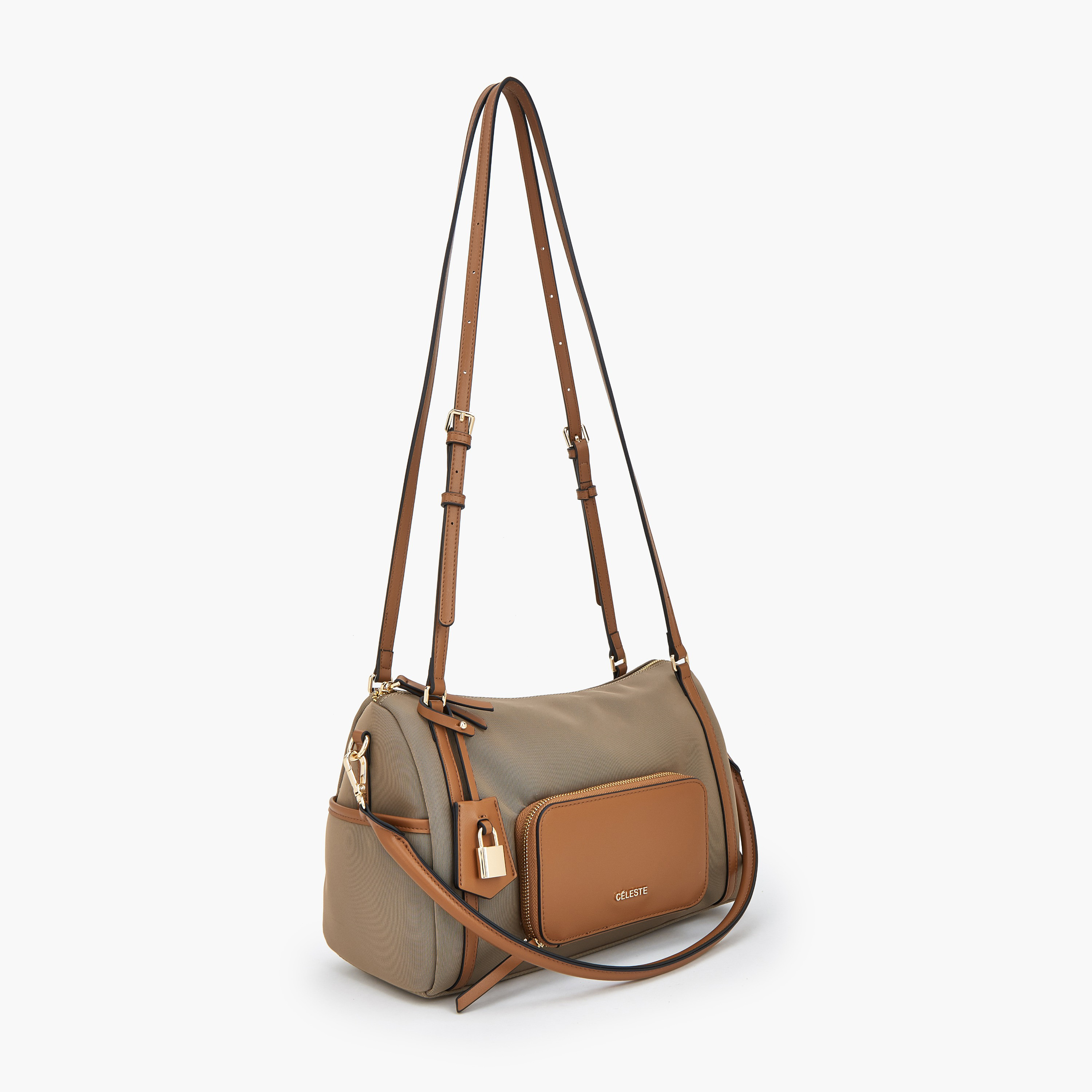Celeste Monogram Print Shoulder Bag with Double Handle-women-bagsandwallets-handbags-image-4