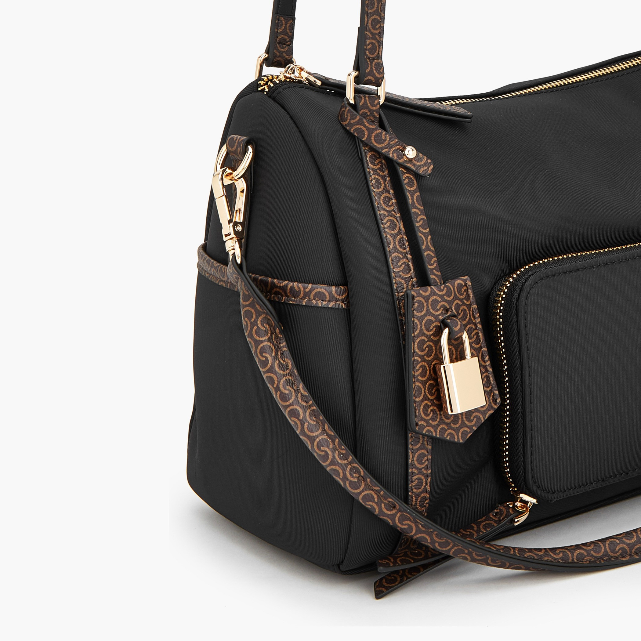 Celeste Monogram Print Shoulder Bag with Double Handle-women-bagsandwallets-handbags-image-3