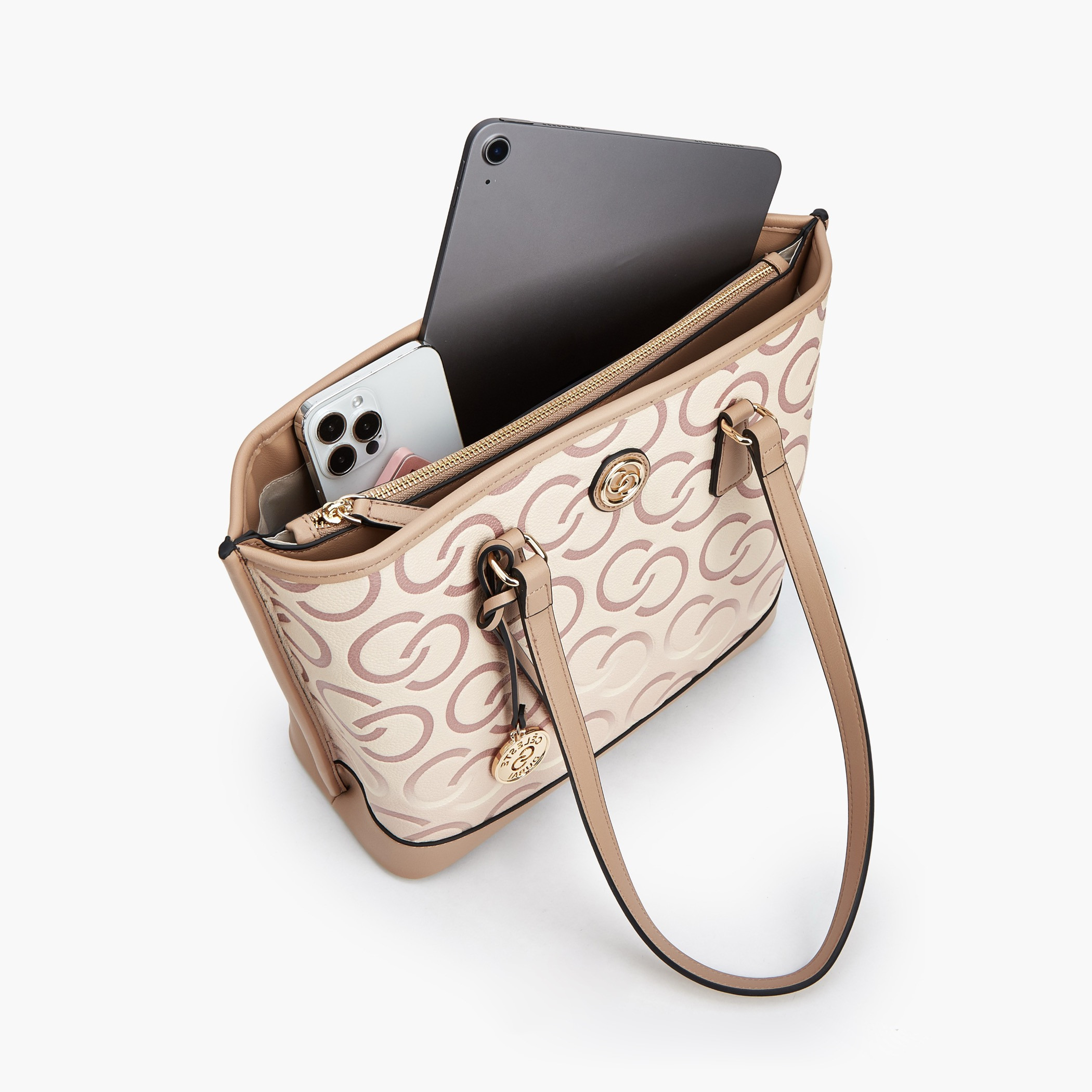 Celeste Monogram Print Tote Bag with Double Handle-women-bagsandwallets-handbags-image-7