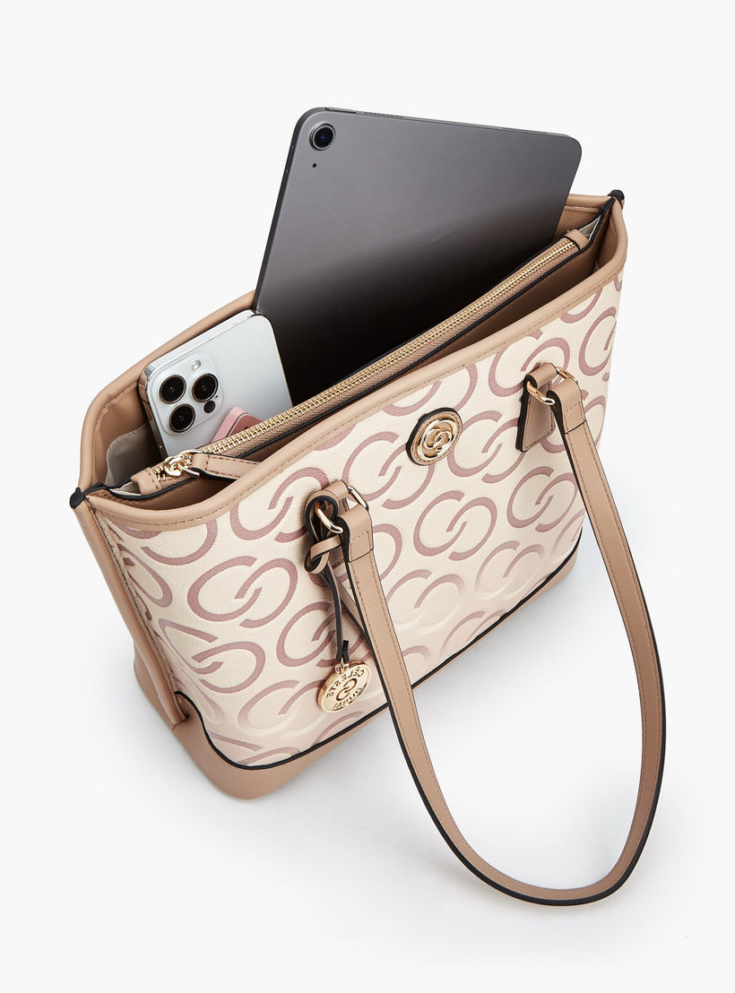 Celeste Monogram Print Tote Bag with Double Handle-women-bagsandwallets-handbags-image-7