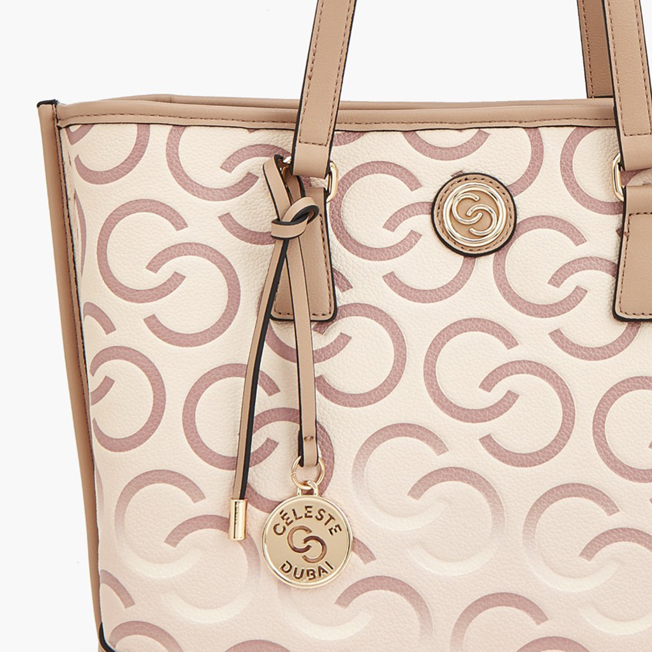 Celeste Monogram Print Tote Bag with Double Handle-women-bagsandwallets-handbags-image-8
