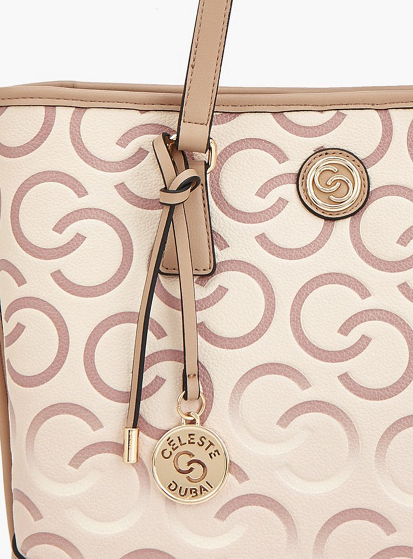 Celeste Monogram Print Tote Bag with Double Handle-women-bagsandwallets-handbags-image-8
