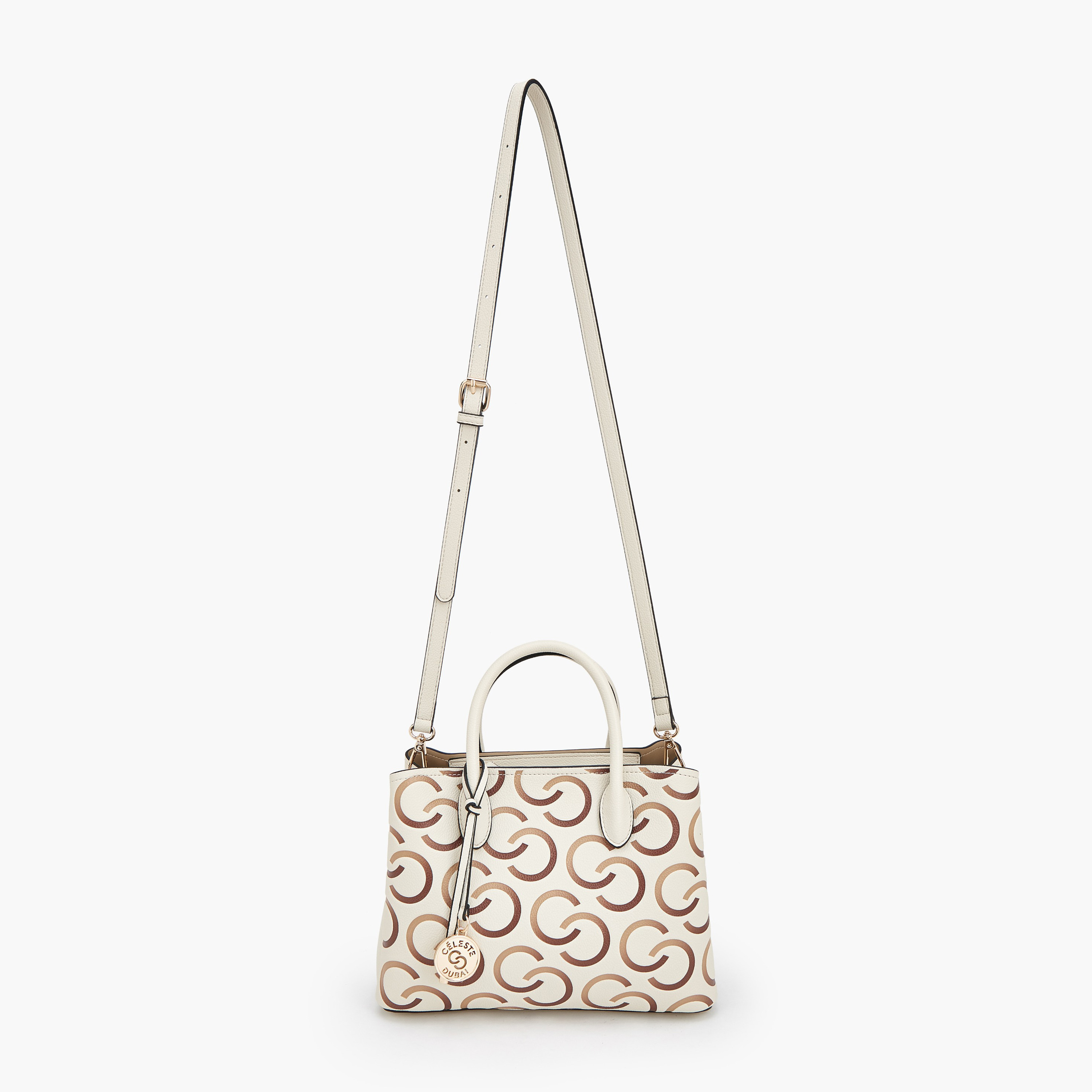 Celeste Monogram Print Tote Bag with Double Handle-women-bagsandwallets-handbags-image-3