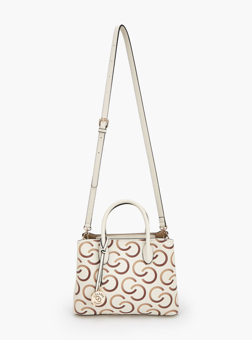 Celeste Monogram Print Tote Bag with Double Handle-women-bagsandwallets-handbags-image-3