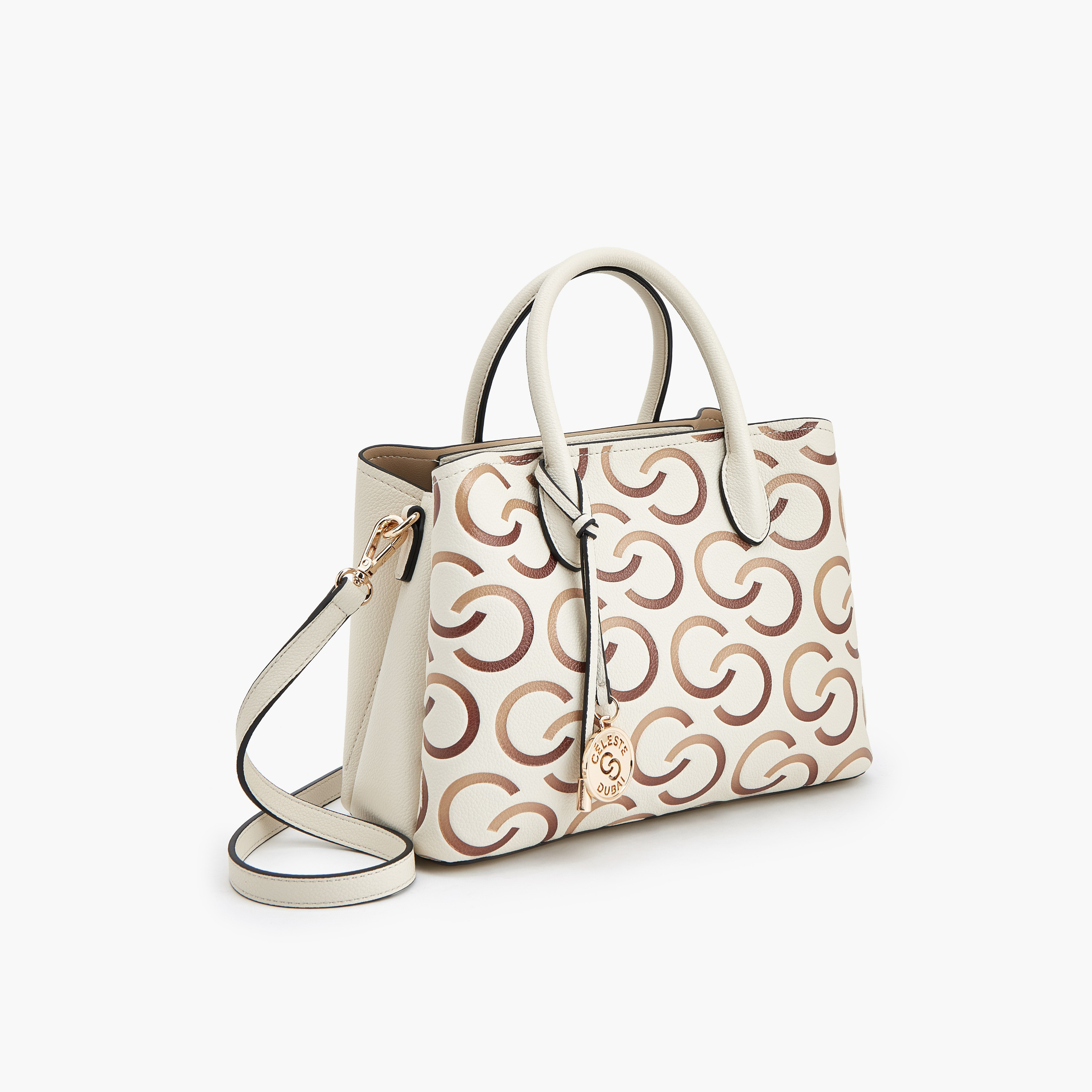 Celeste Monogram Print Tote Bag with Double Handle-women-bagsandwallets-handbags-image-4