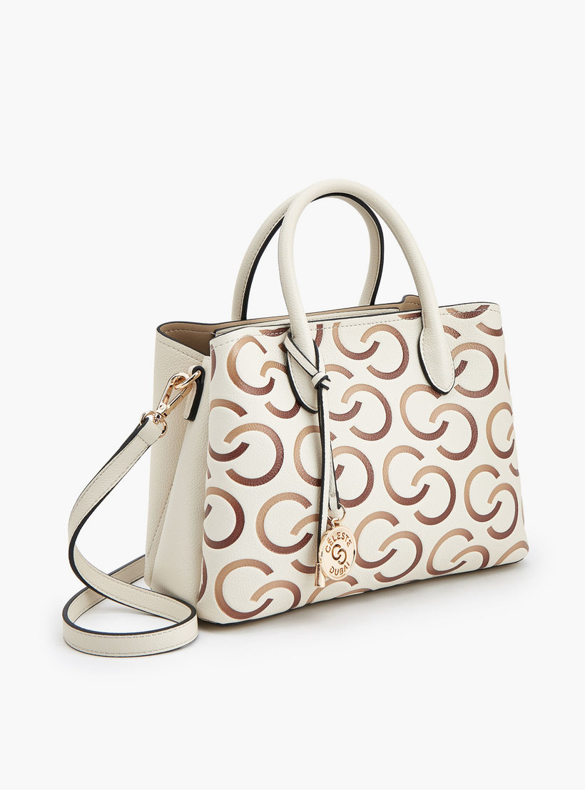 Celeste Monogram Print Tote Bag with Double Handle-women-bagsandwallets-handbags-image-4