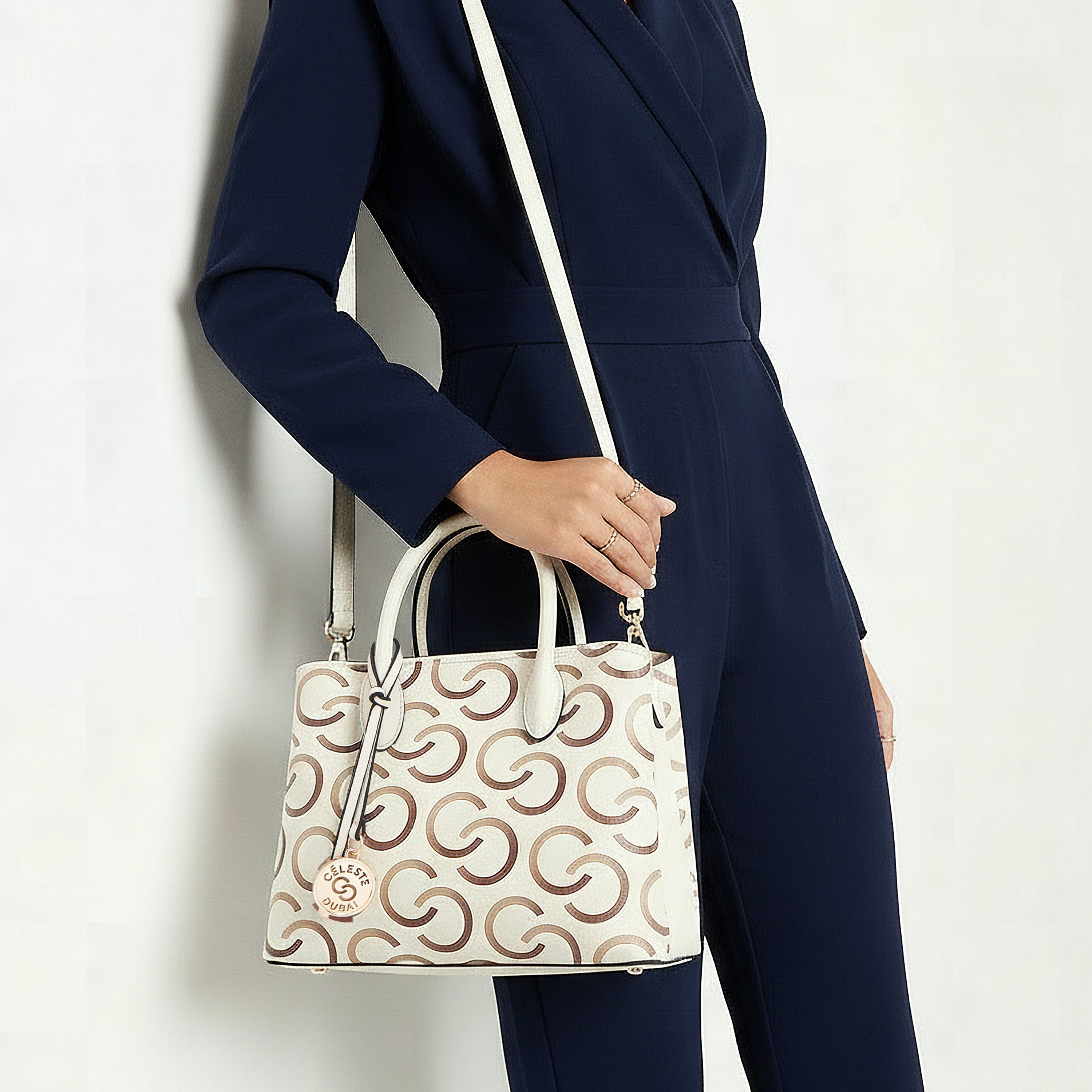Celeste Monogram Print Tote Bag with Double Handle-women-bagsandwallets-handbags-image-8
