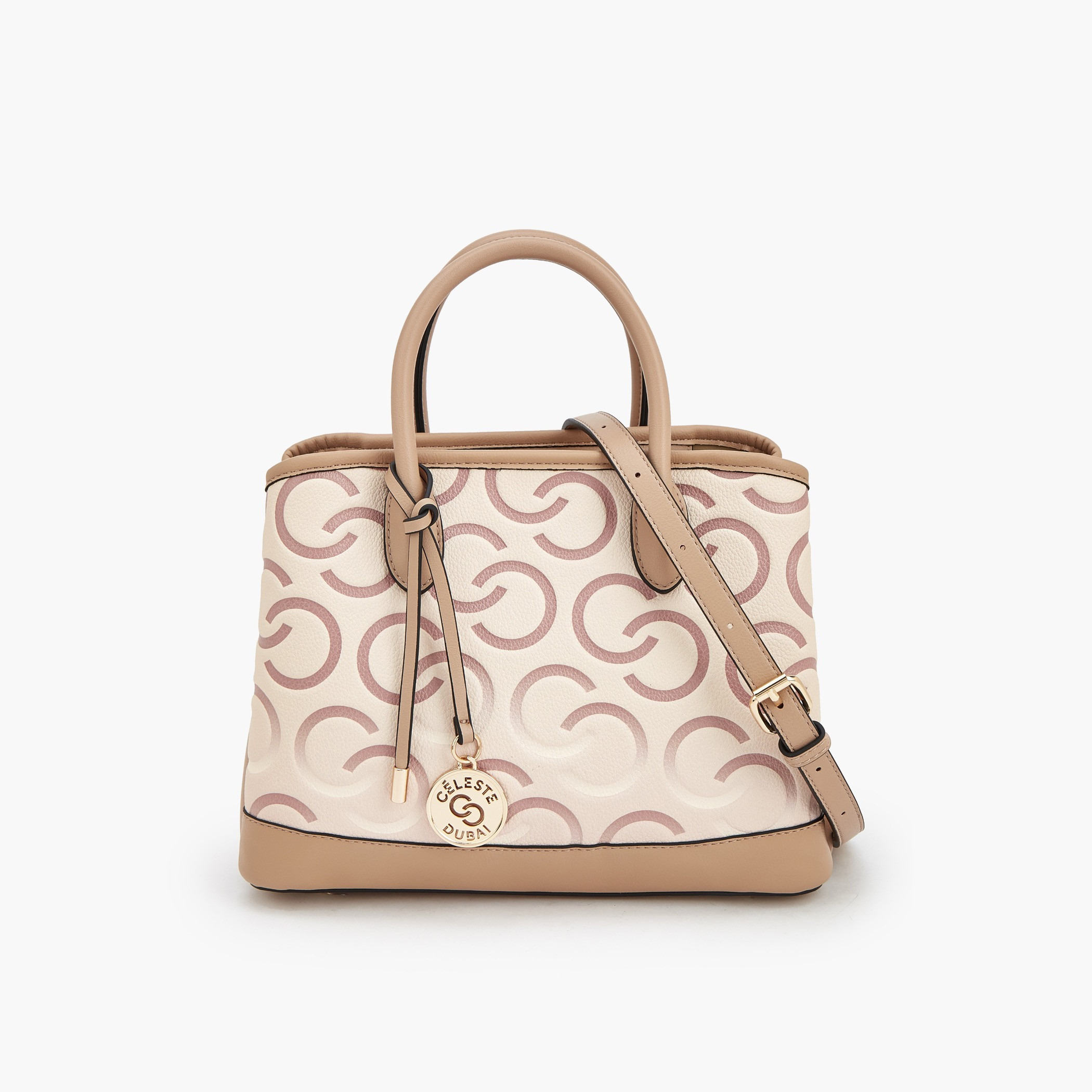 شنطة توتي بطبعات مونوجرام ومقبض مزدوج من سيليست-women-bagsandwallets-handbags-image-1
