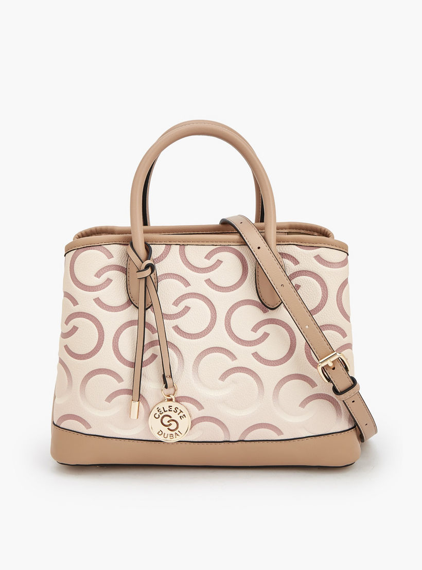 شنطة توتي بطبعات مونوجرام ومقبض مزدوج من سيليست-women-bagsandwallets-handbags-image-1
