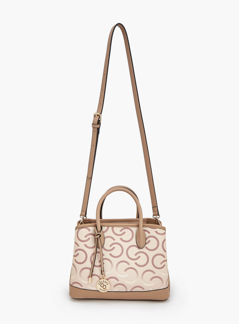 شنطة توتي بطبعات مونوجرام ومقبض مزدوج من سيليست-women-bagsandwallets-handbags-image-3