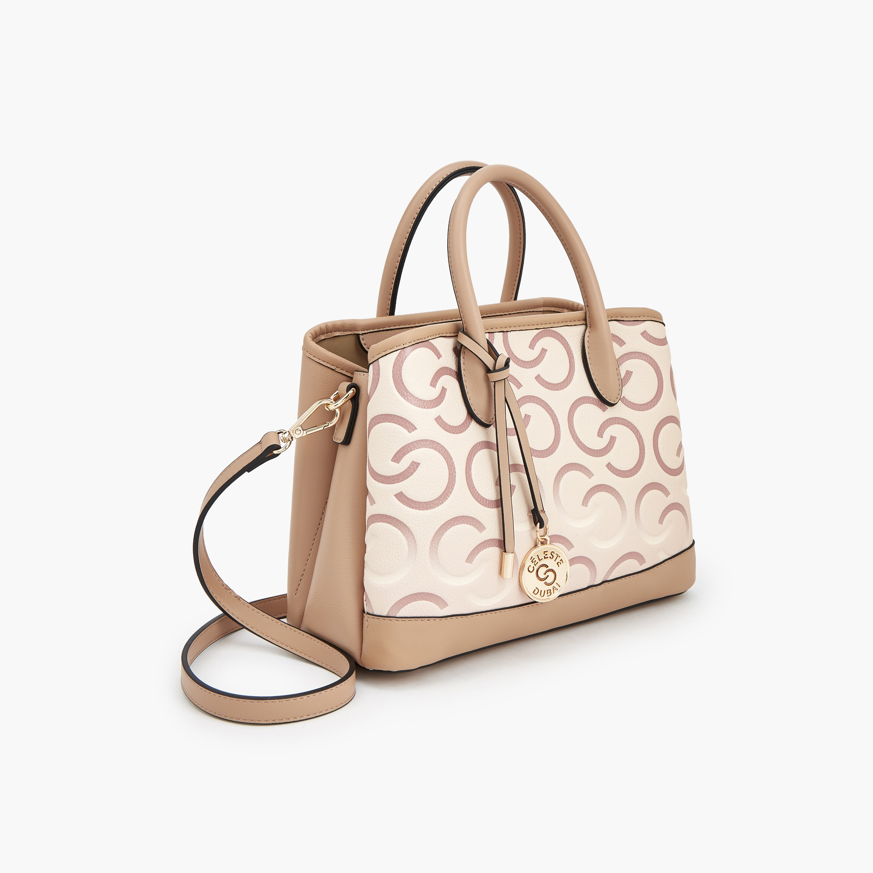 شنطة توتي بطبعات مونوجرام ومقبض مزدوج من سيليست-women-bagsandwallets-handbags-image-4