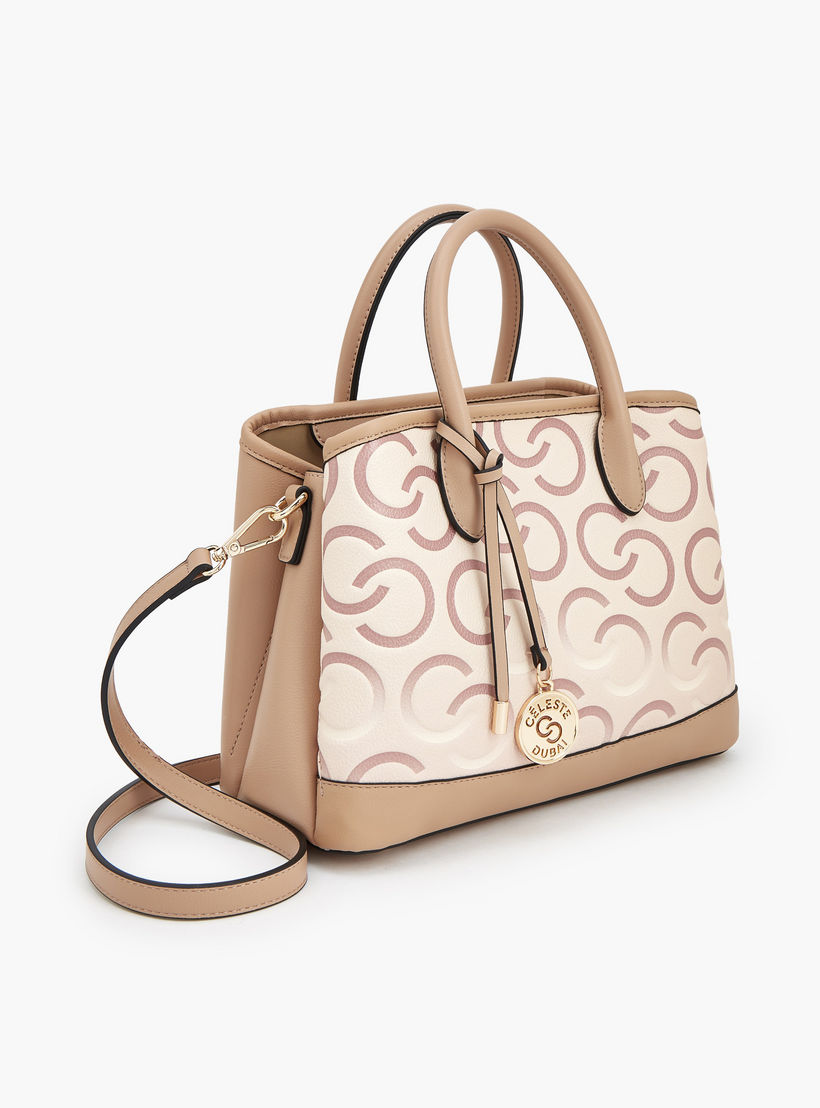 شنطة توتي بطبعات مونوجرام ومقبض مزدوج من سيليست-women-bagsandwallets-handbags-image-4