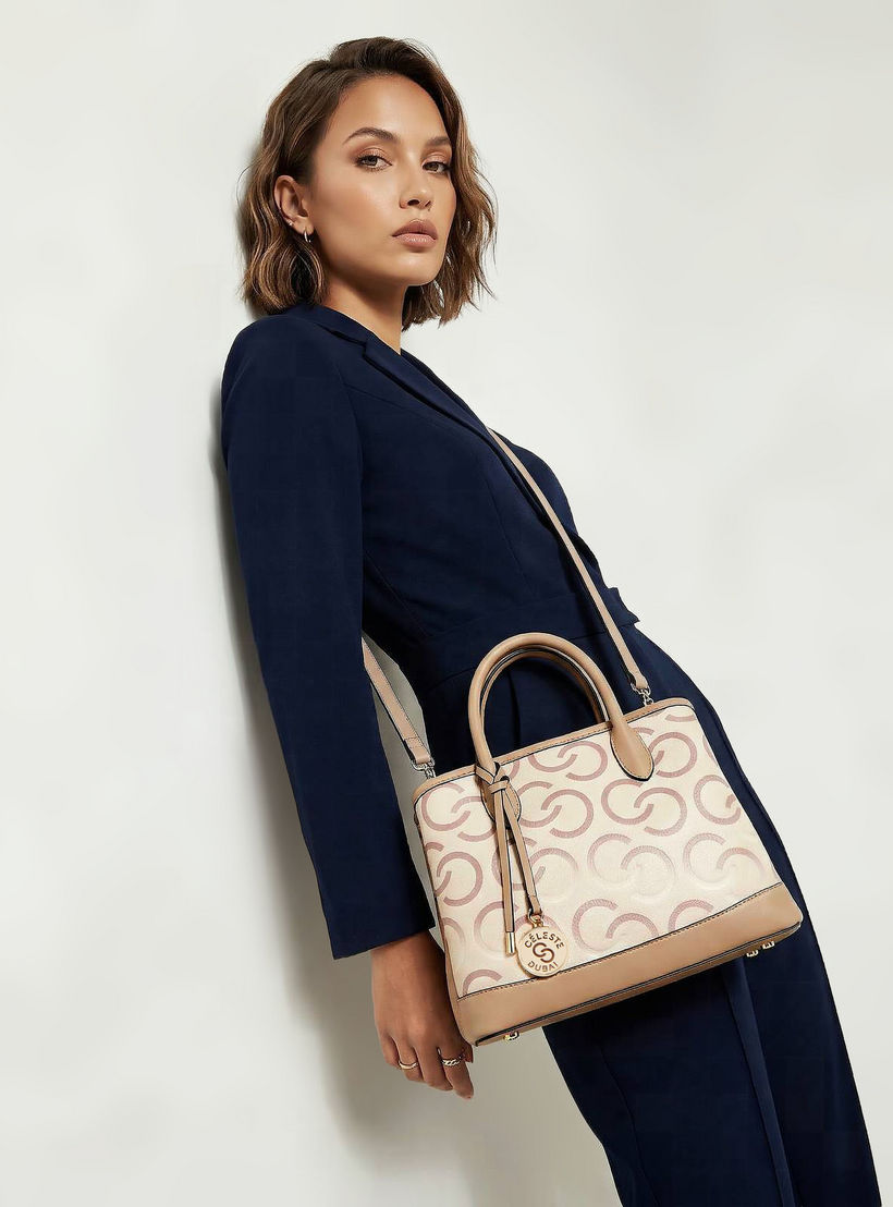 شنطة توتي بطبعات مونوجرام ومقبض مزدوج من سيليست-women-bagsandwallets-handbags-image-2