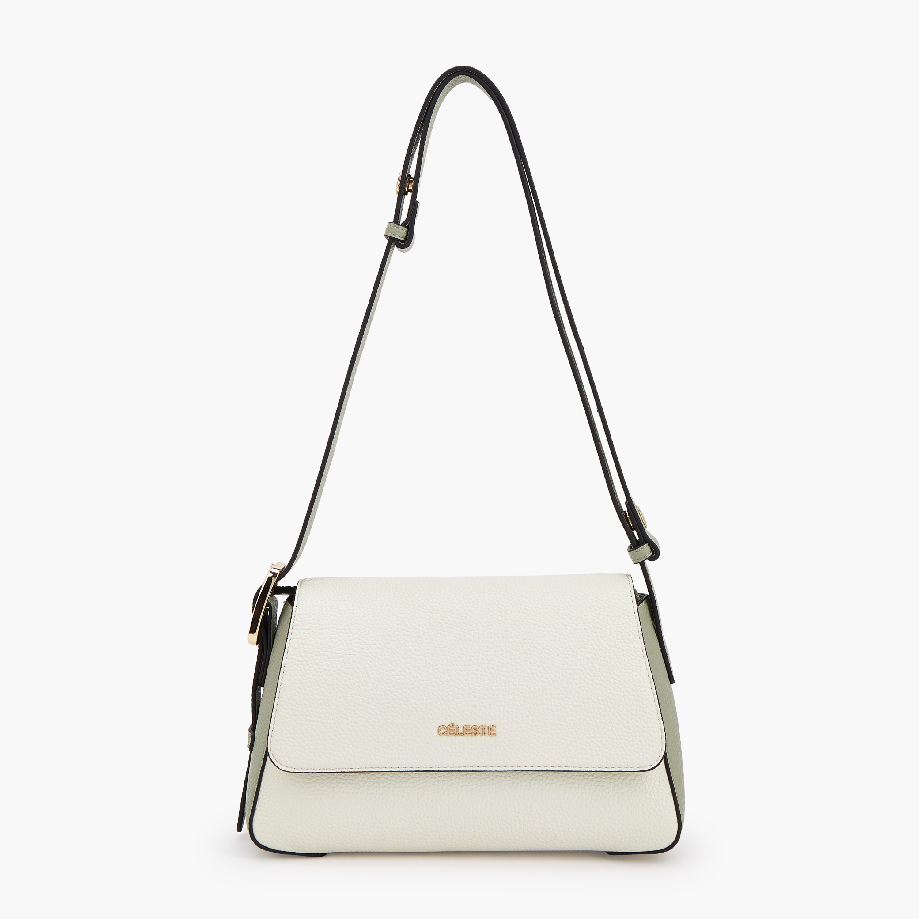 شنطة كتف بارزة الملمس بزر إغلاق من سيليست-women-bagsandwallets-handbags-image-1