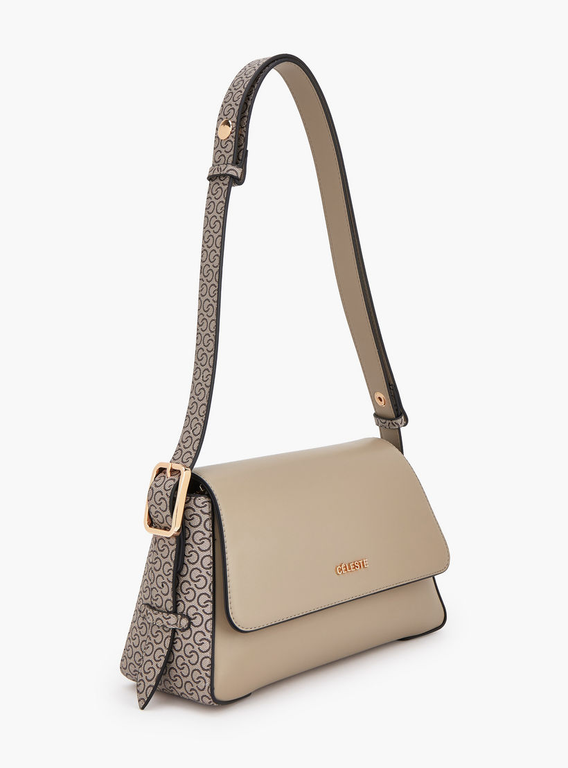 شنطة كتف بارزة الملمس بزر إغلاق من سيليست-women-bagsandwallets-handbags-image-2