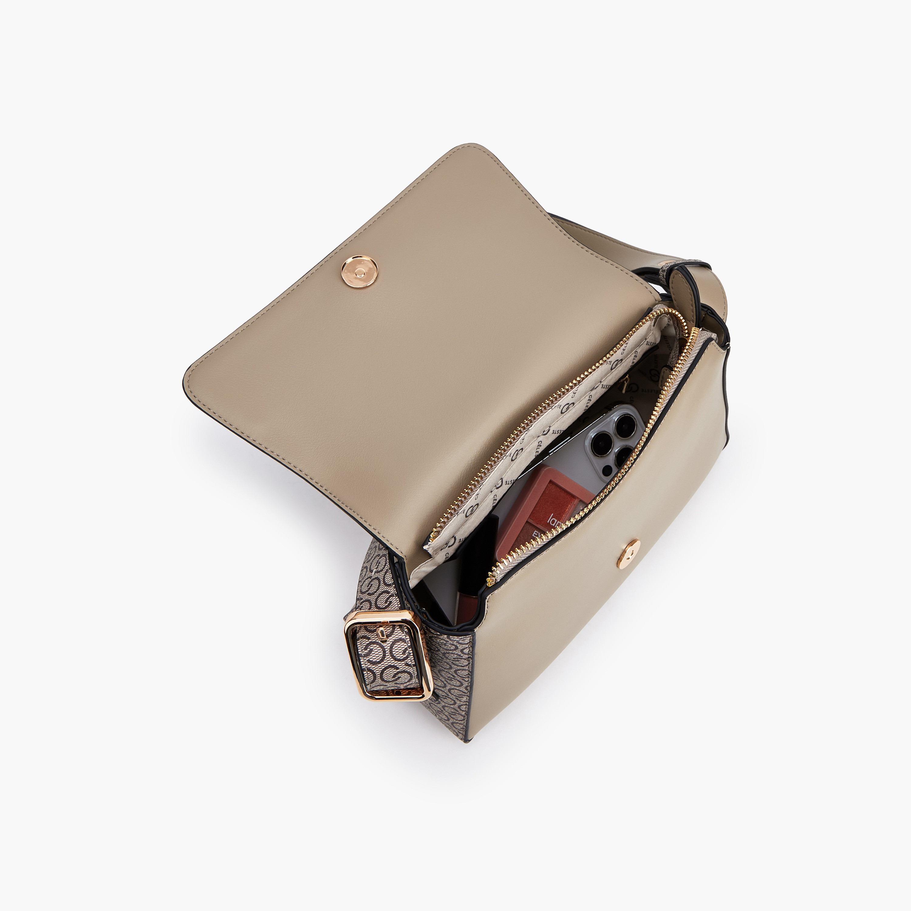 شنطة كتف بارزة الملمس بزر إغلاق من سيليست-women-bagsandwallets-handbags-image-7