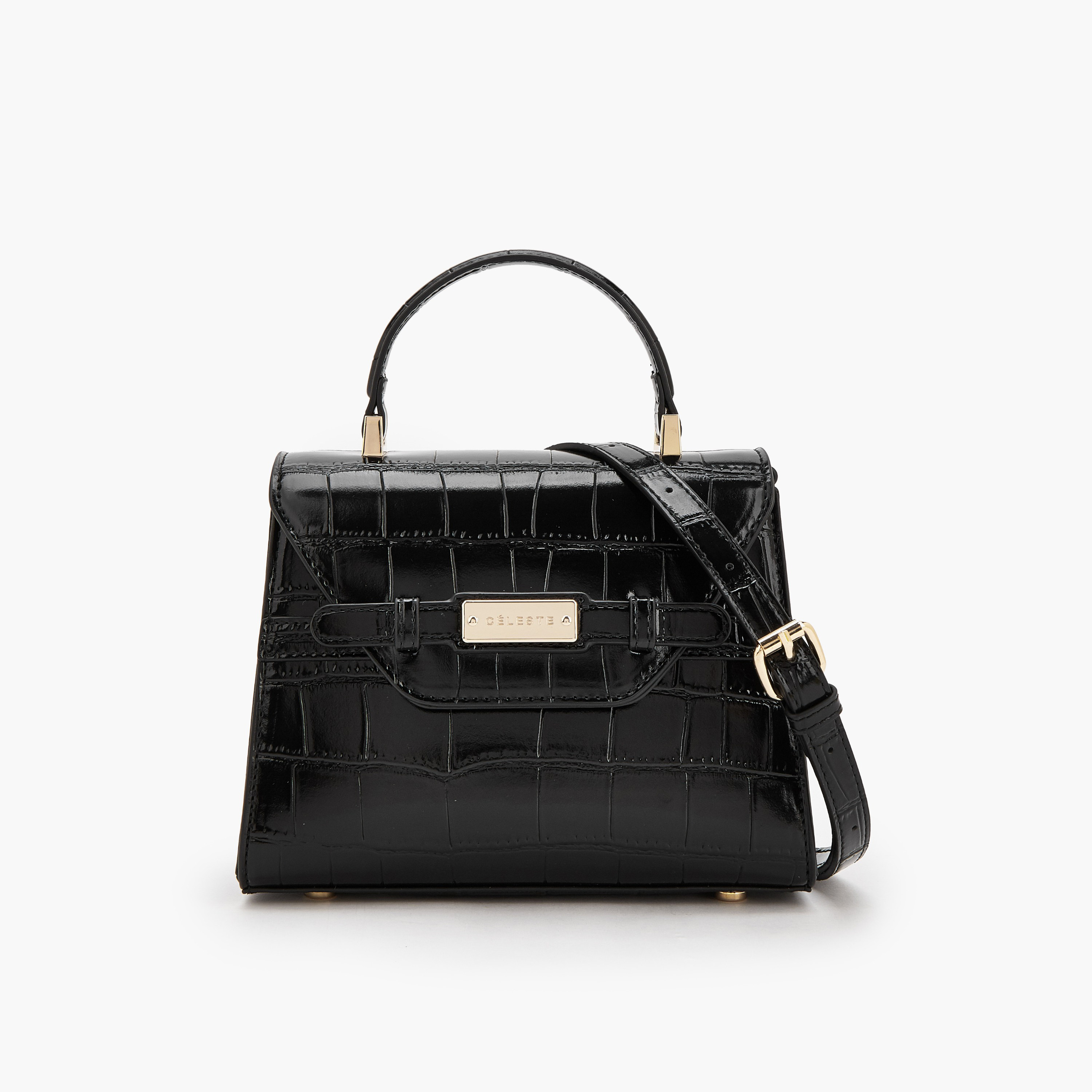 Celeste Textured Satchel Bag with Detachable Strap-women-bagsandwallets-handbags-image-1