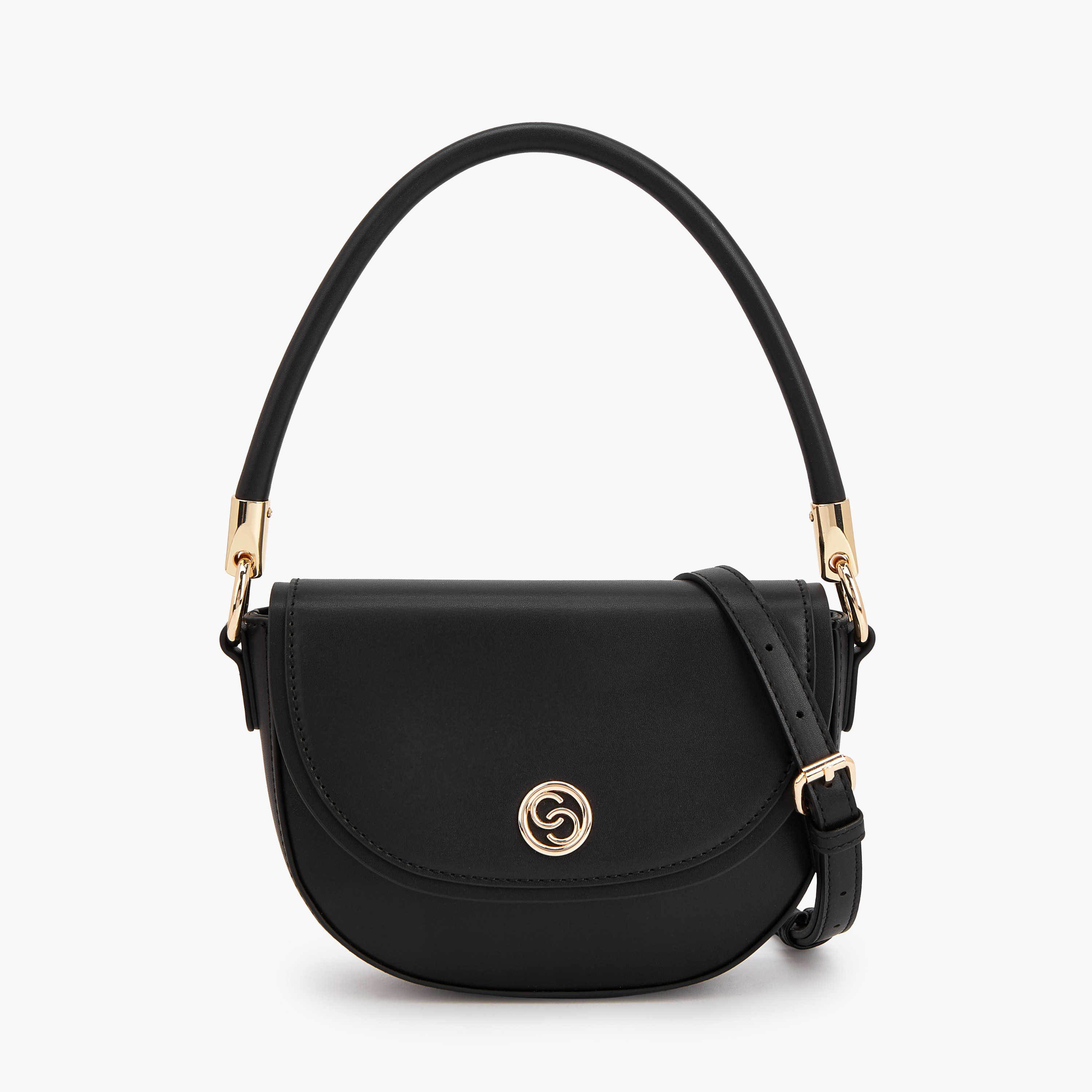 Celeste Textured Crossbody Bag with Button Closure-women-bagsandwallets-handbags-image-1